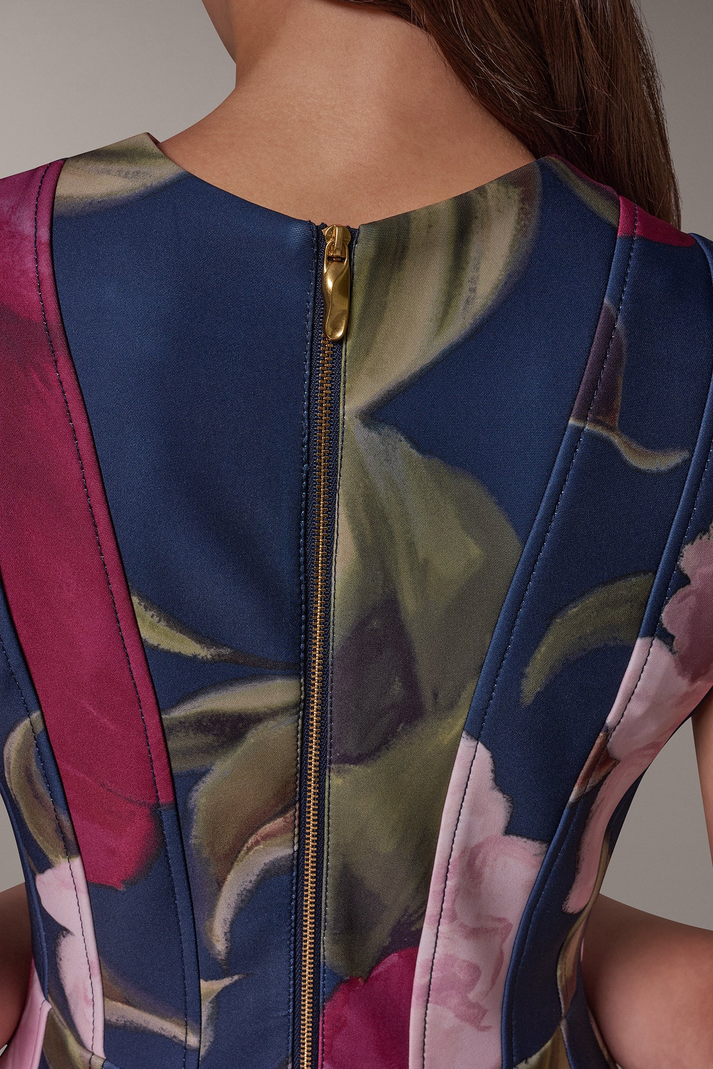 FLORAL MIDI FIT & FLARE DRESS VIEW 5