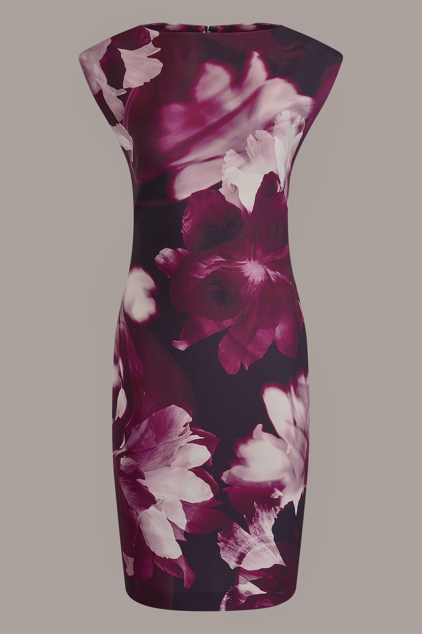 FLORAL CAP SLEEVE BOATNECK SHEATH VIEW 10
