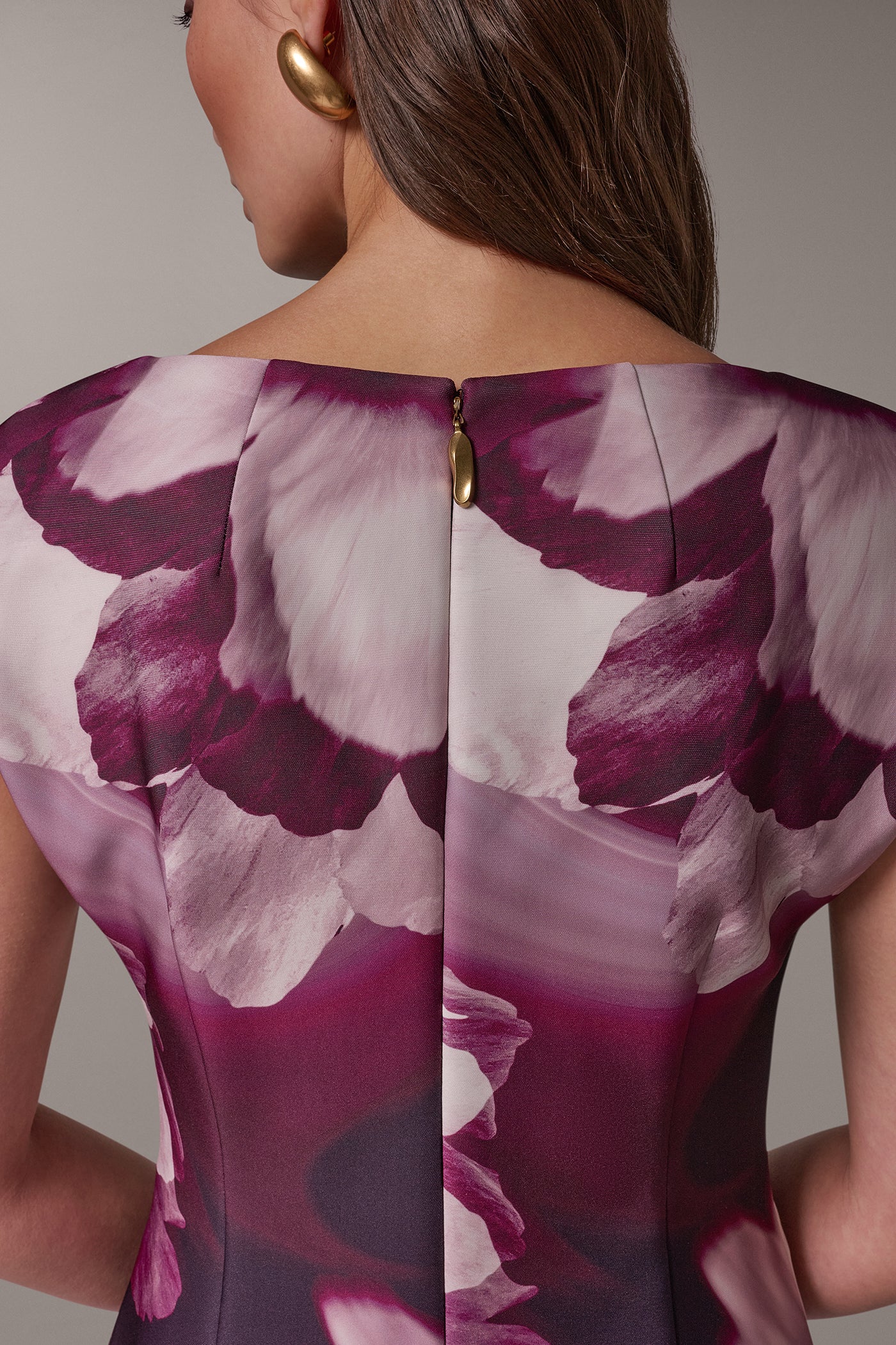 FLORAL CAP SLEEVE BOATNECK SHEATH VIEW 5