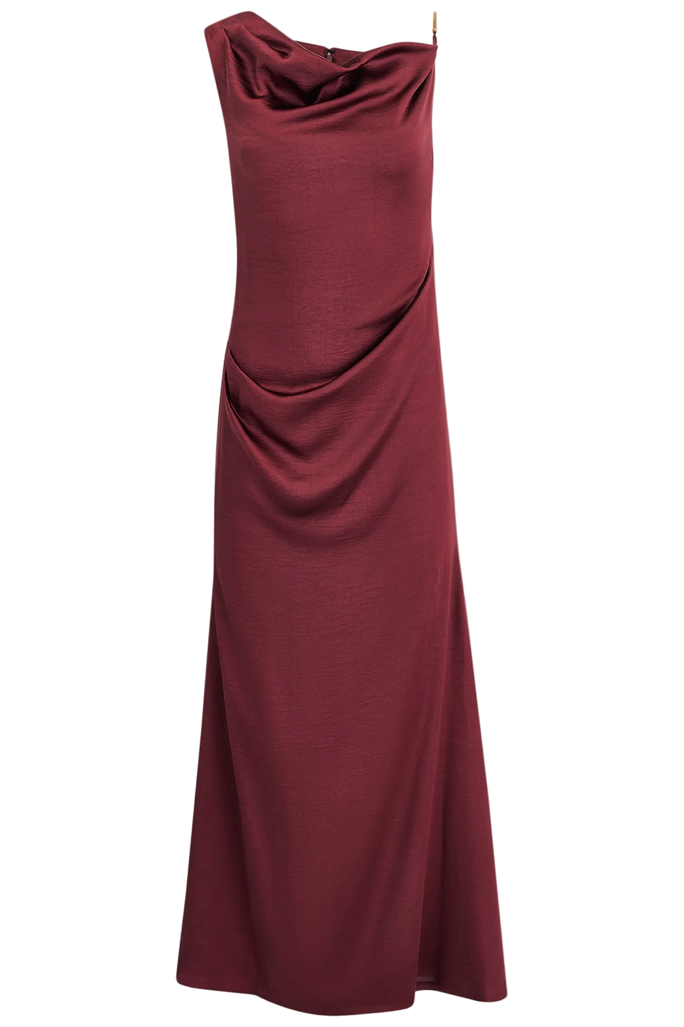 ASYMMETRIC COWL NECK MAXI DRESS (alternate view)