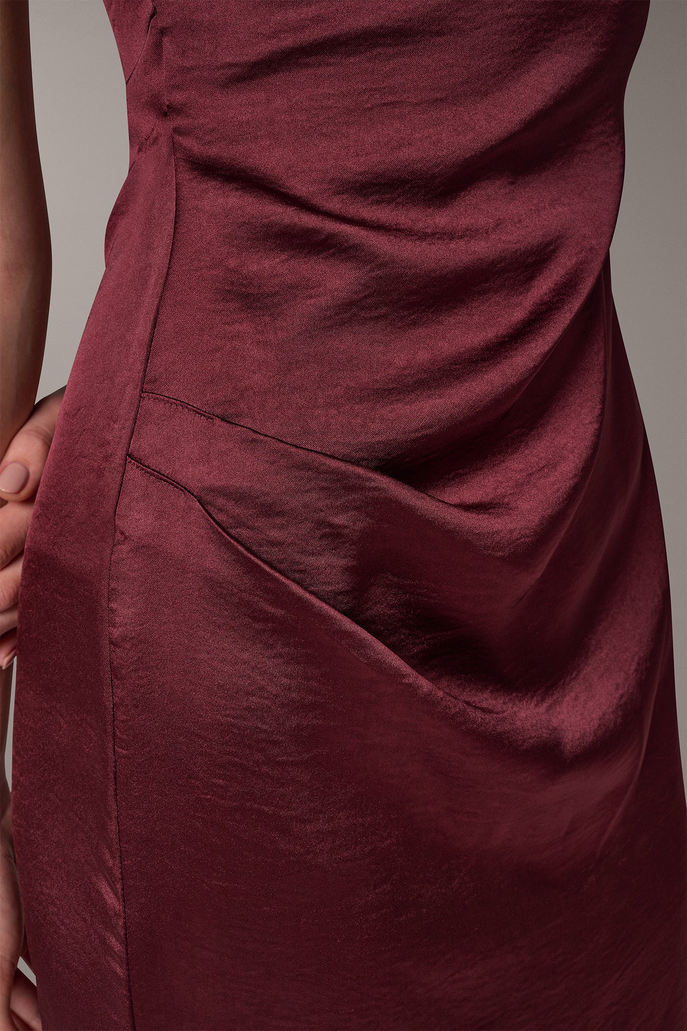 ASYMMETRIC COWL NECK MAXI DRESS VIEW 5