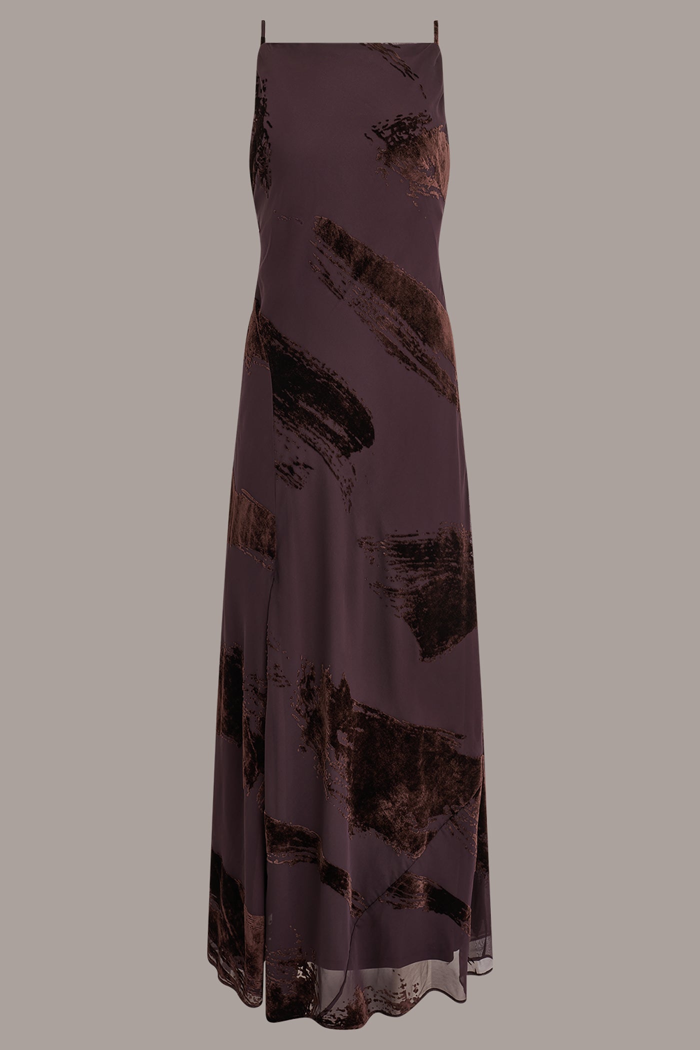 VELVET BURNOUT LOW V-BACK GOWN VIEW 10