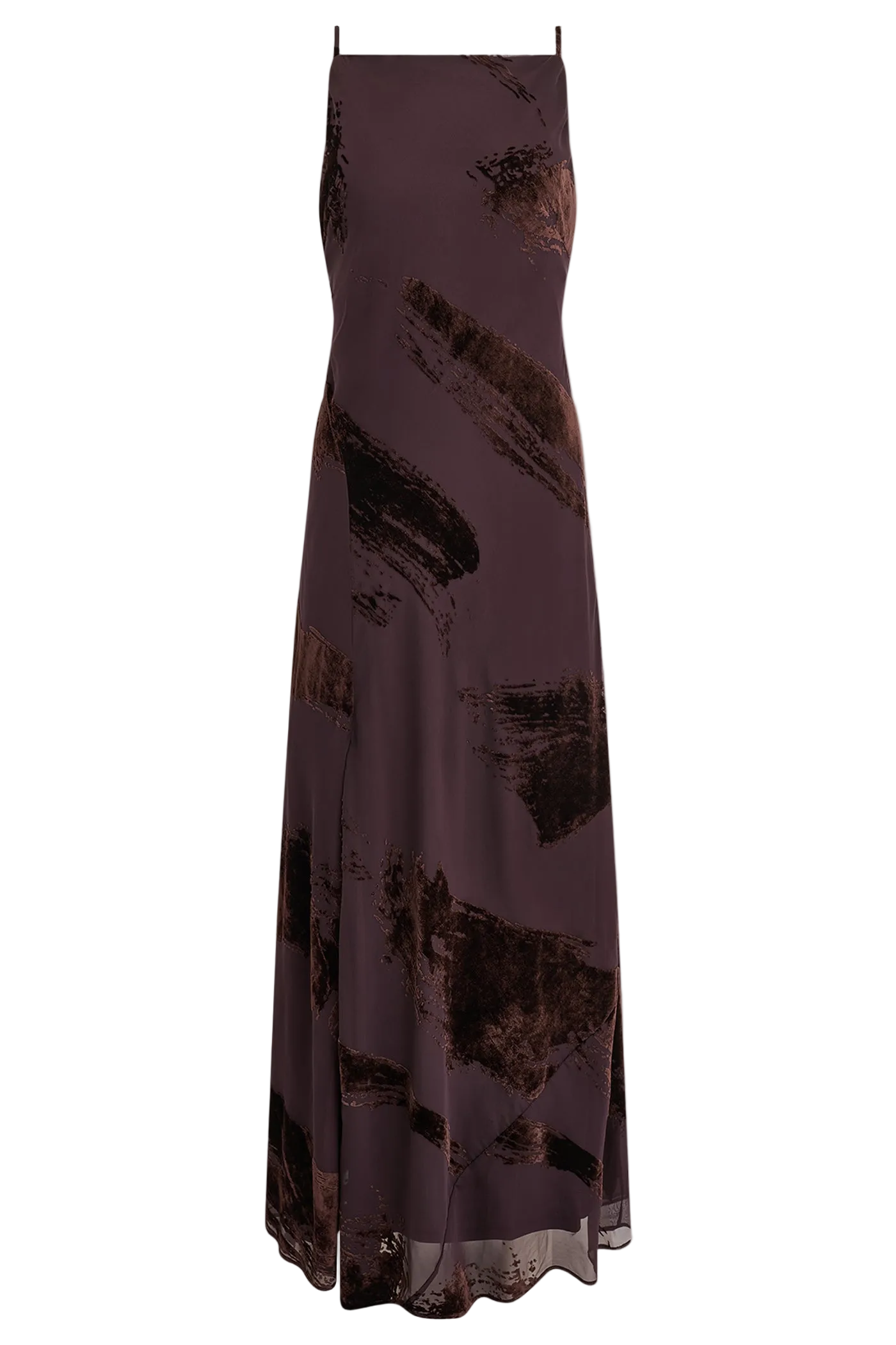 VELVET BURNOUT LOW V-BACK GOWN VIEW 2