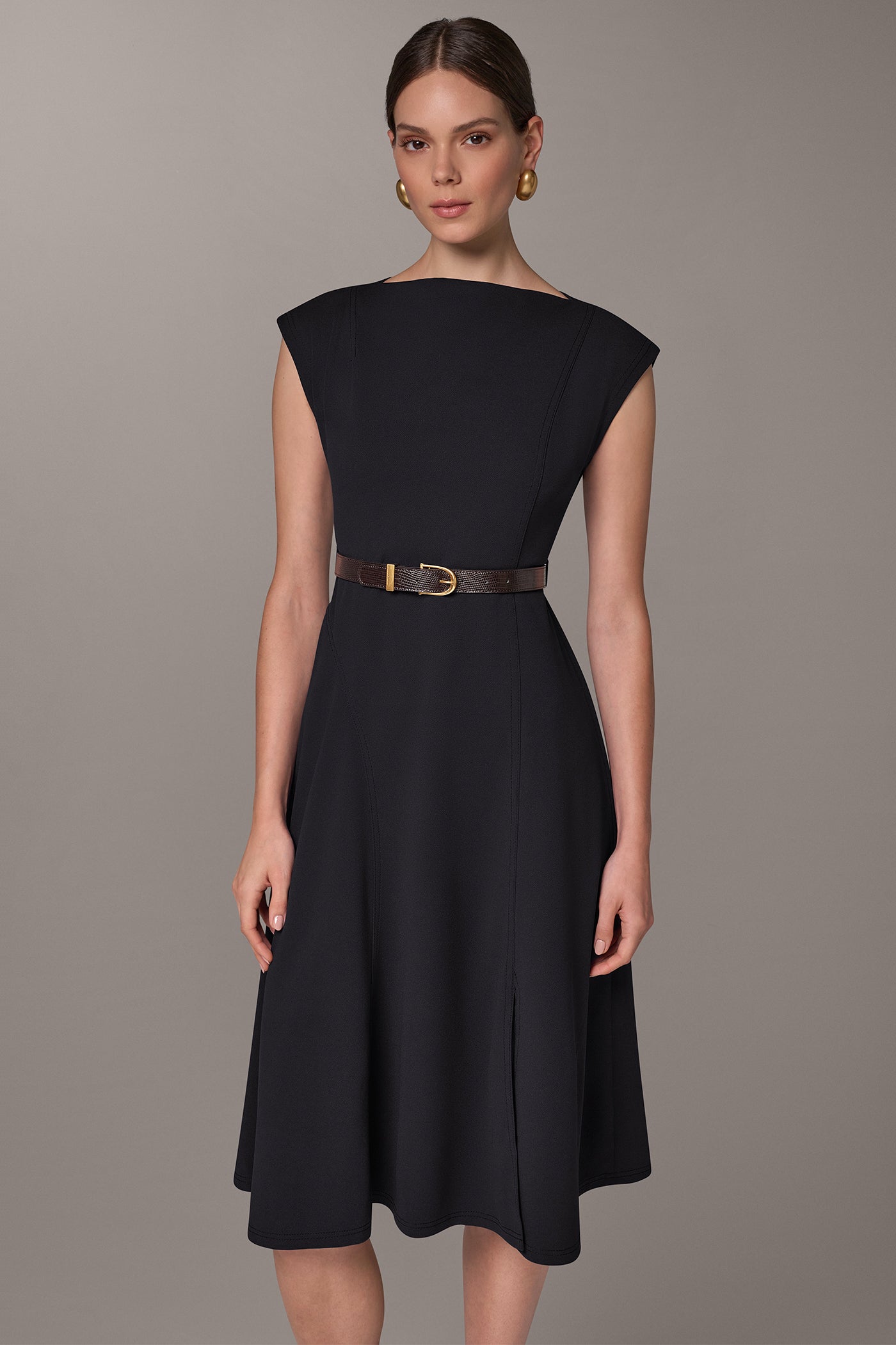 CAP SLEEVE BOATNECK MIDI DRESS VIEW 7