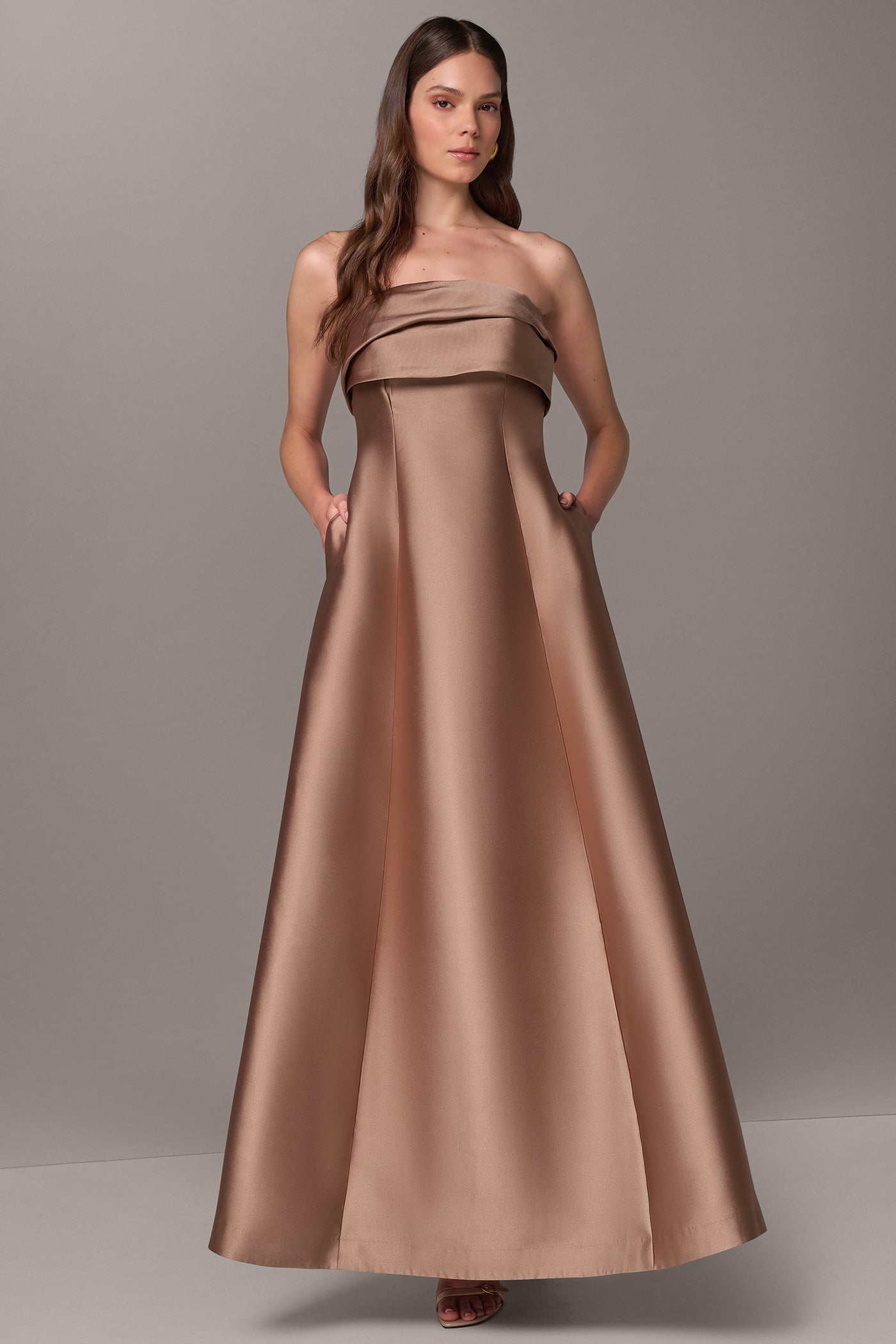 STRAPLESS FOLDOVER GOWN