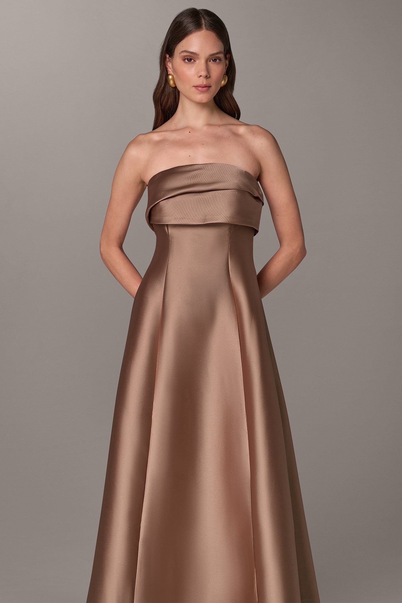STRAPLESS FOLDOVER GOWN VIEW 8 | Clothing