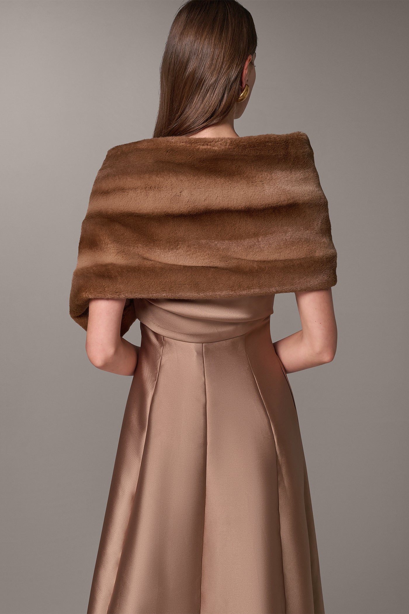 ASYMMETRIC FAUX FUR SHRUG VIEW 2