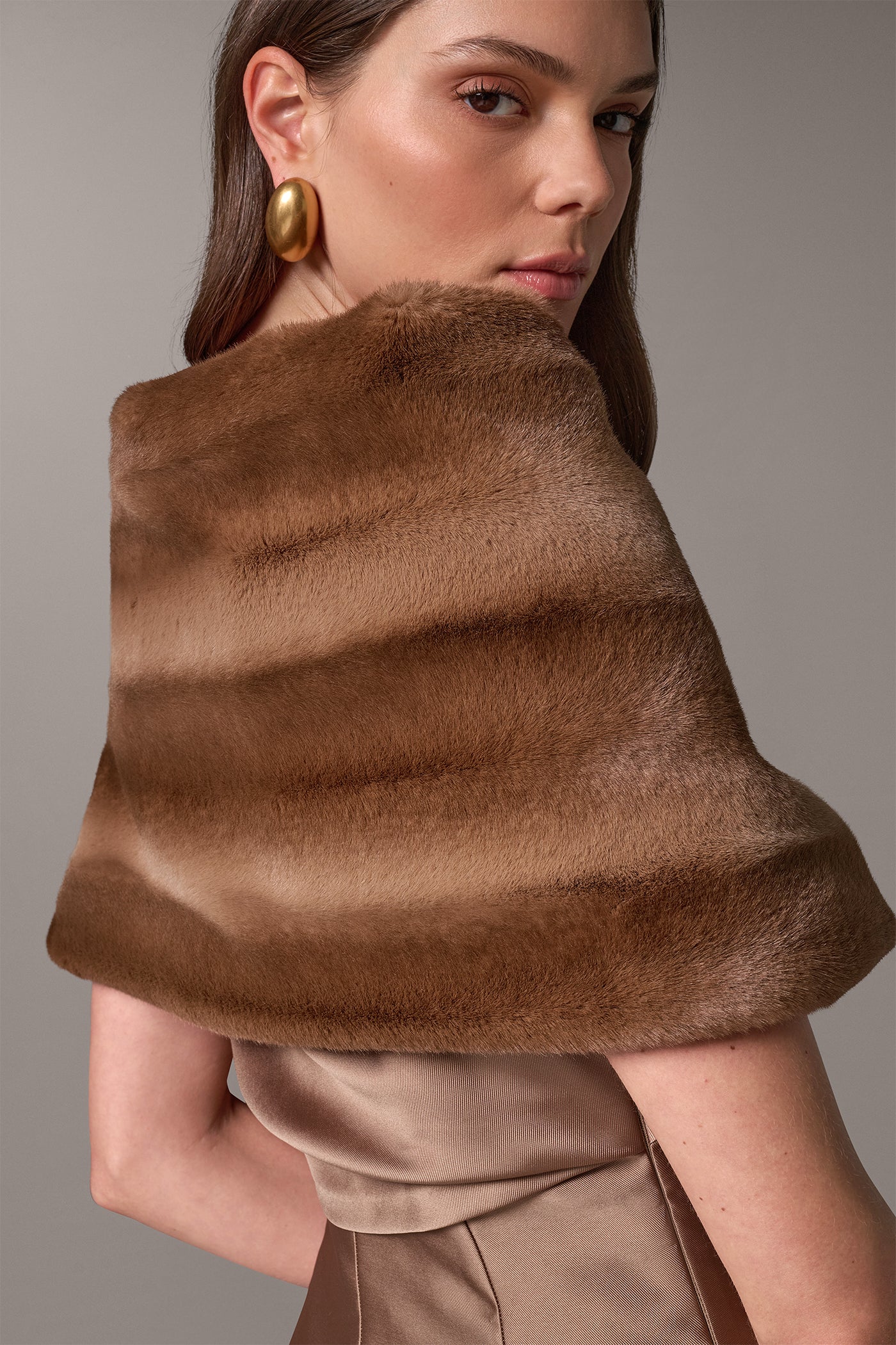 ASYMMETRIC FAUX FUR SHRUG VIEW 4