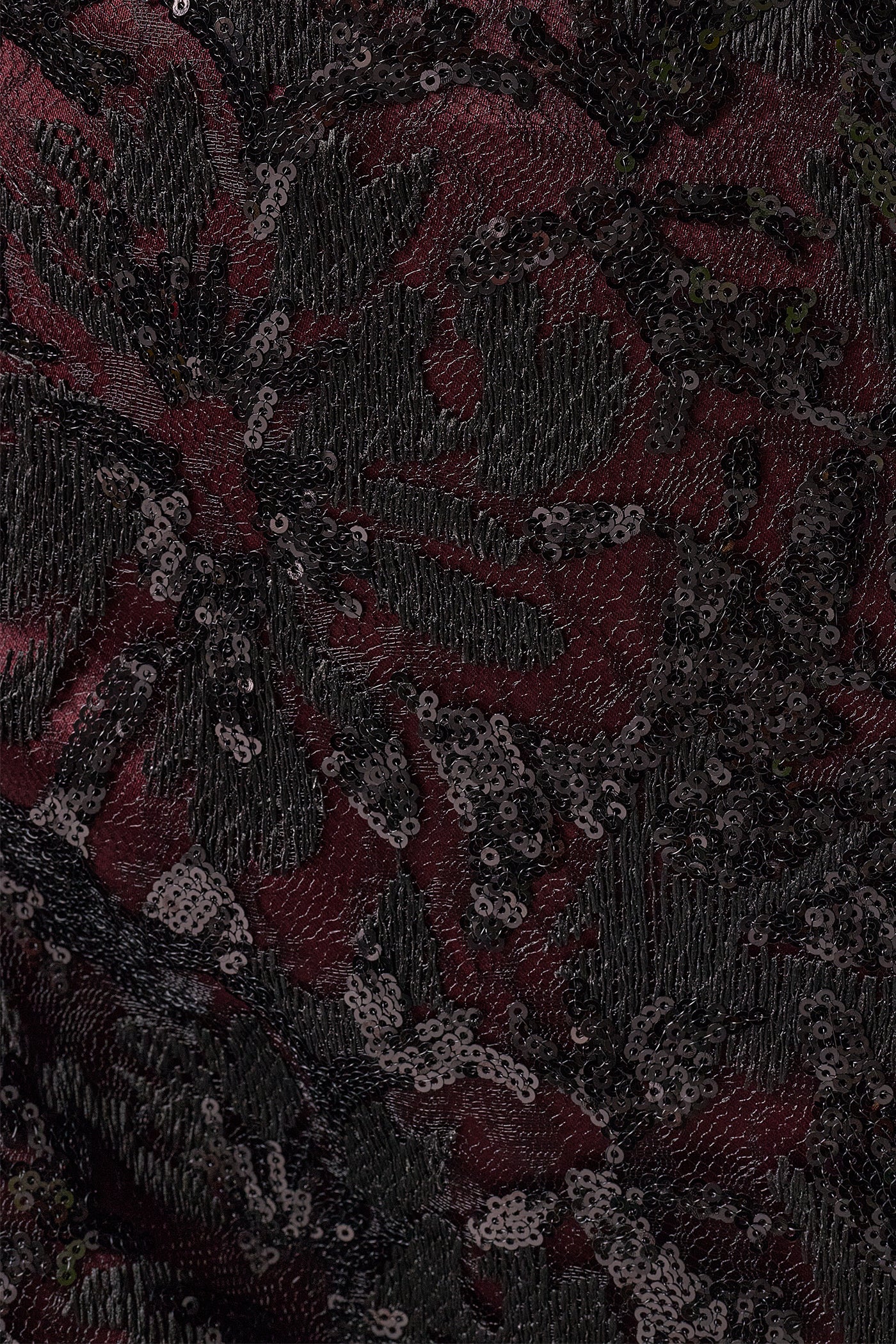SEQUIN FLORAL LOW V-BACK GOWN VIEW 5