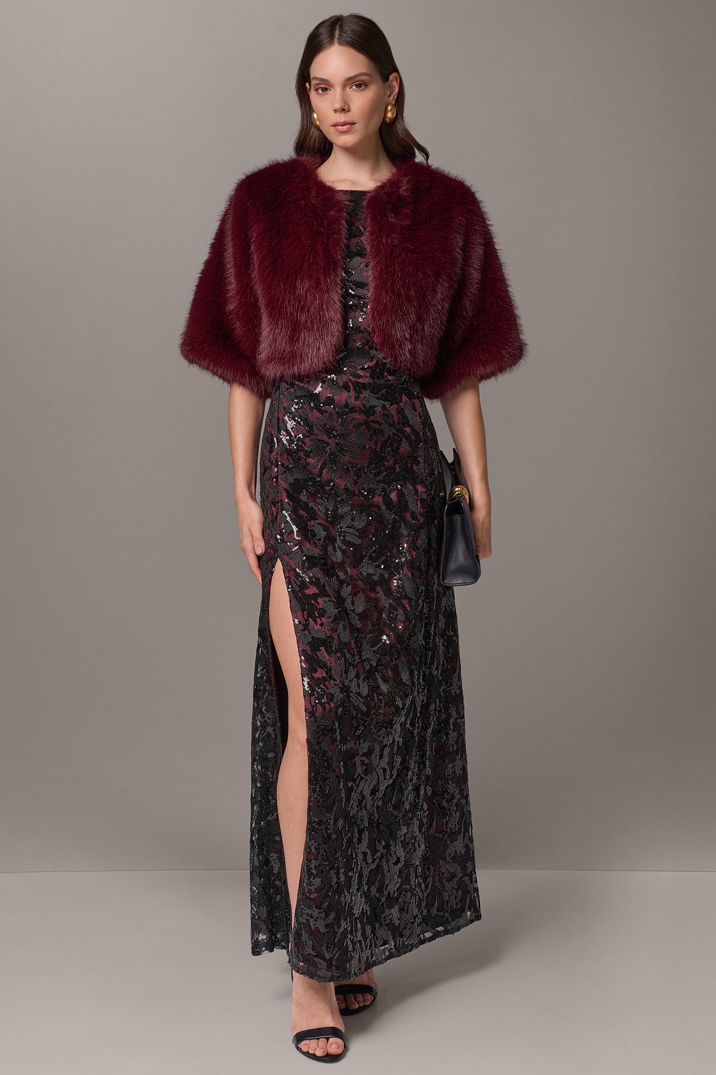 FAUX FUR OPEN FRONT SHRUG VIEW 5
