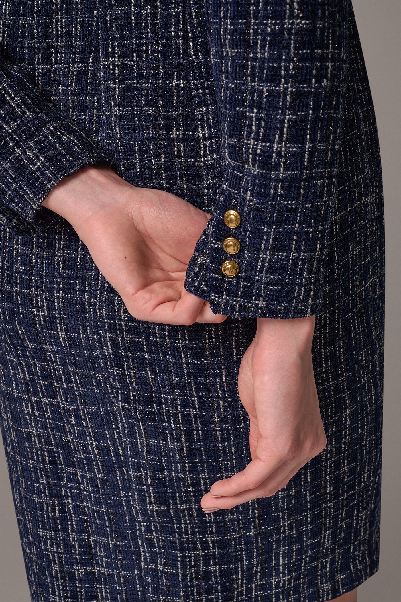 DOUBLE BREASTED TWEED BLAZER DRESS VIEW 5