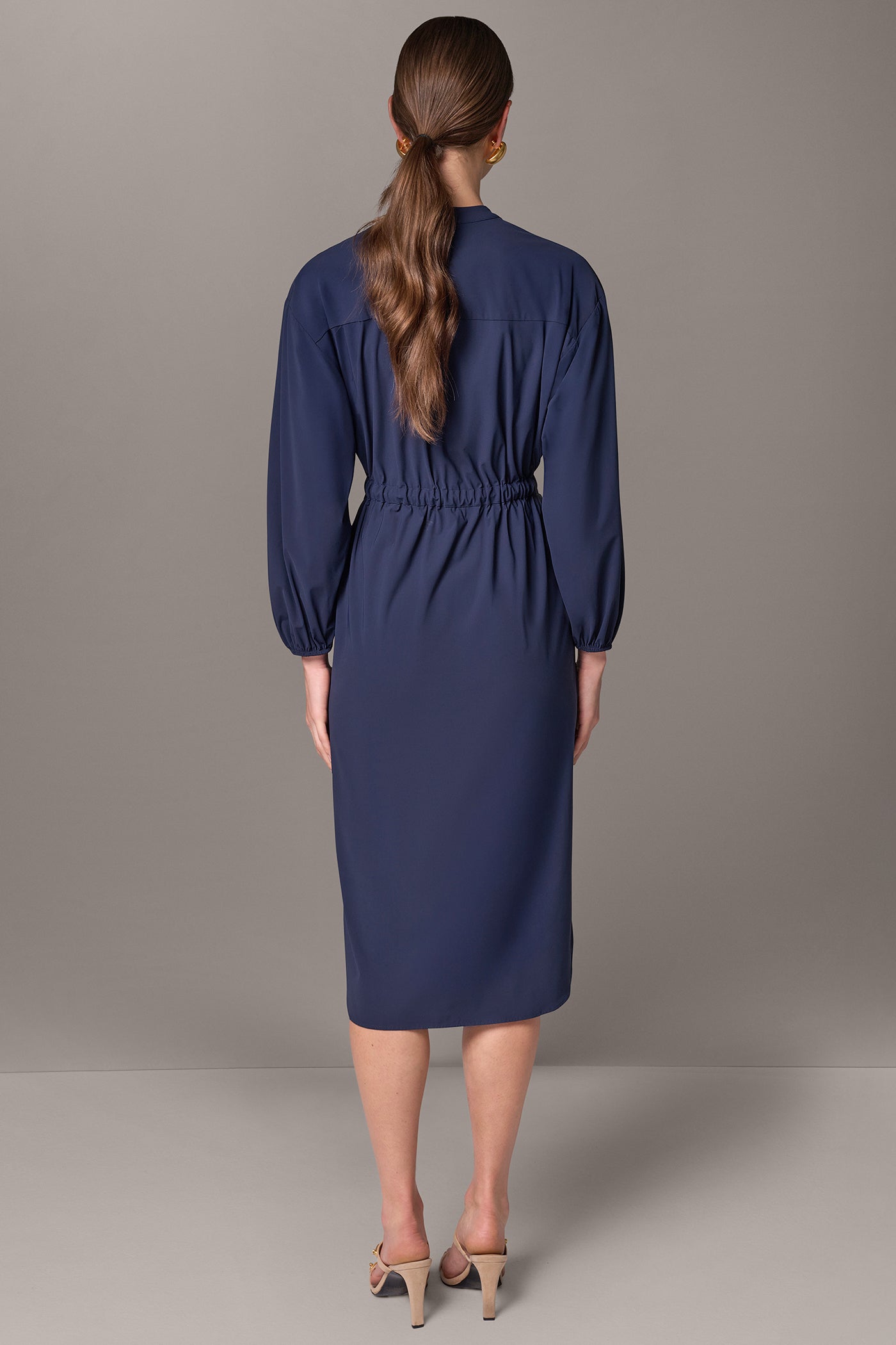 LUXE SPLIT NECK MIDI DRESS VIEW 5