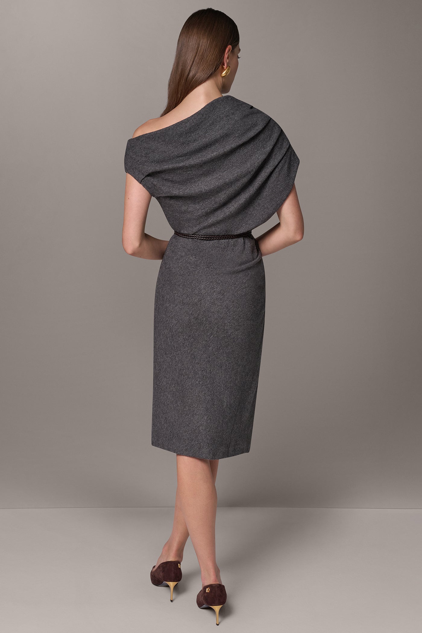 ASYMMETRIC MIDI SWEATER DRESS VIEW 3 | Included in discounts