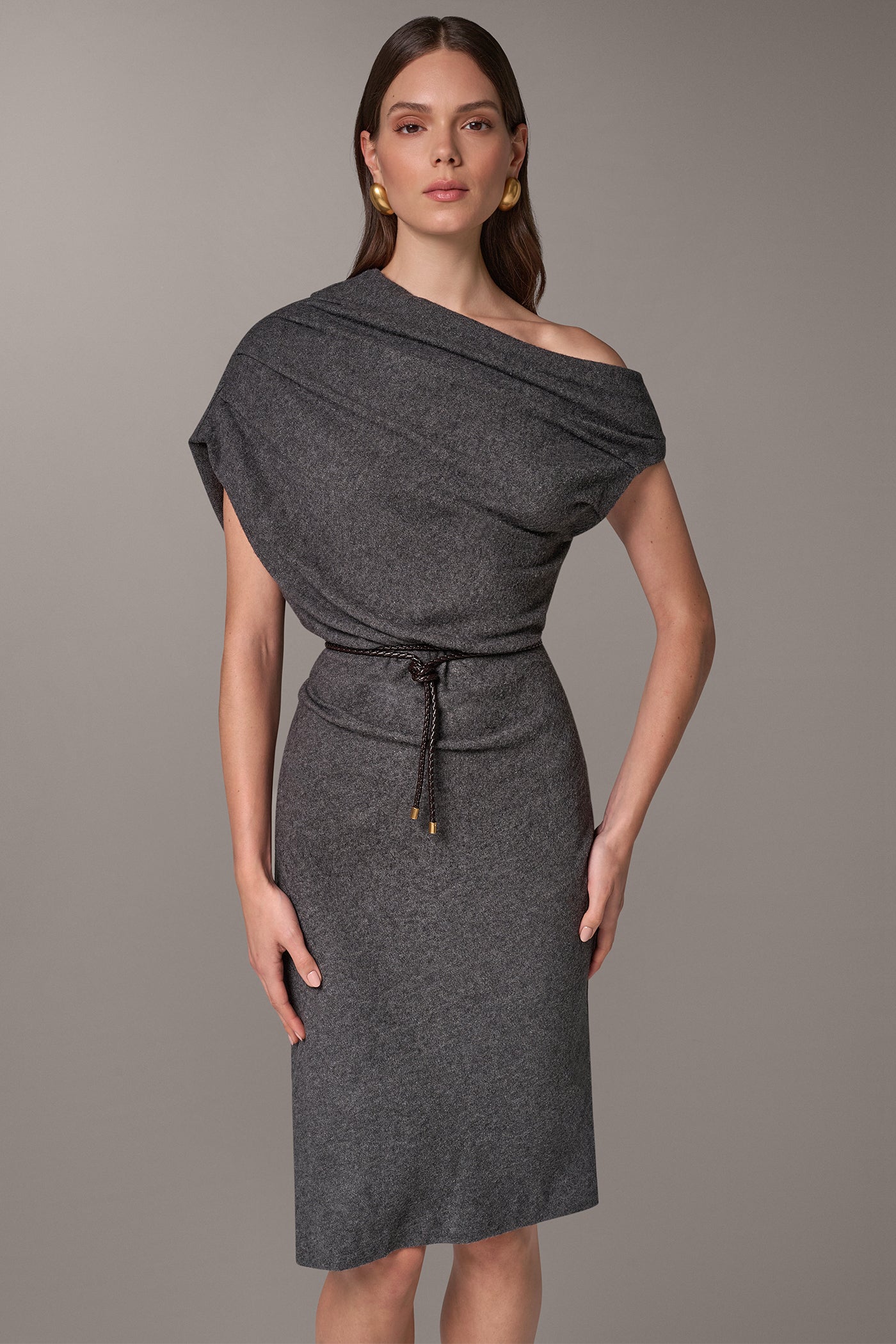 ASYMMETRIC MIDI SWEATER DRESS VIEW 7 | Included in discounts