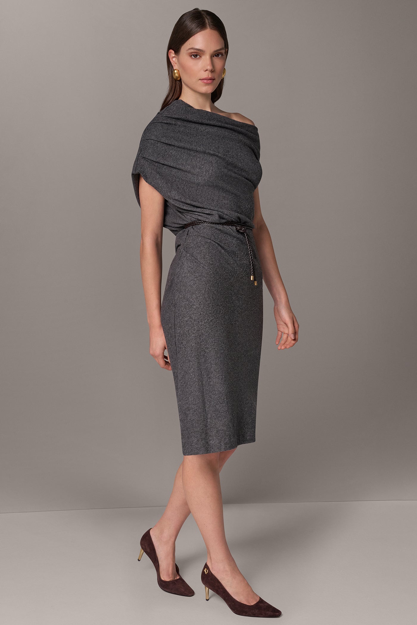 ASYMMETRIC MIDI SWEATER DRESS VIEW 4 | Included in discounts