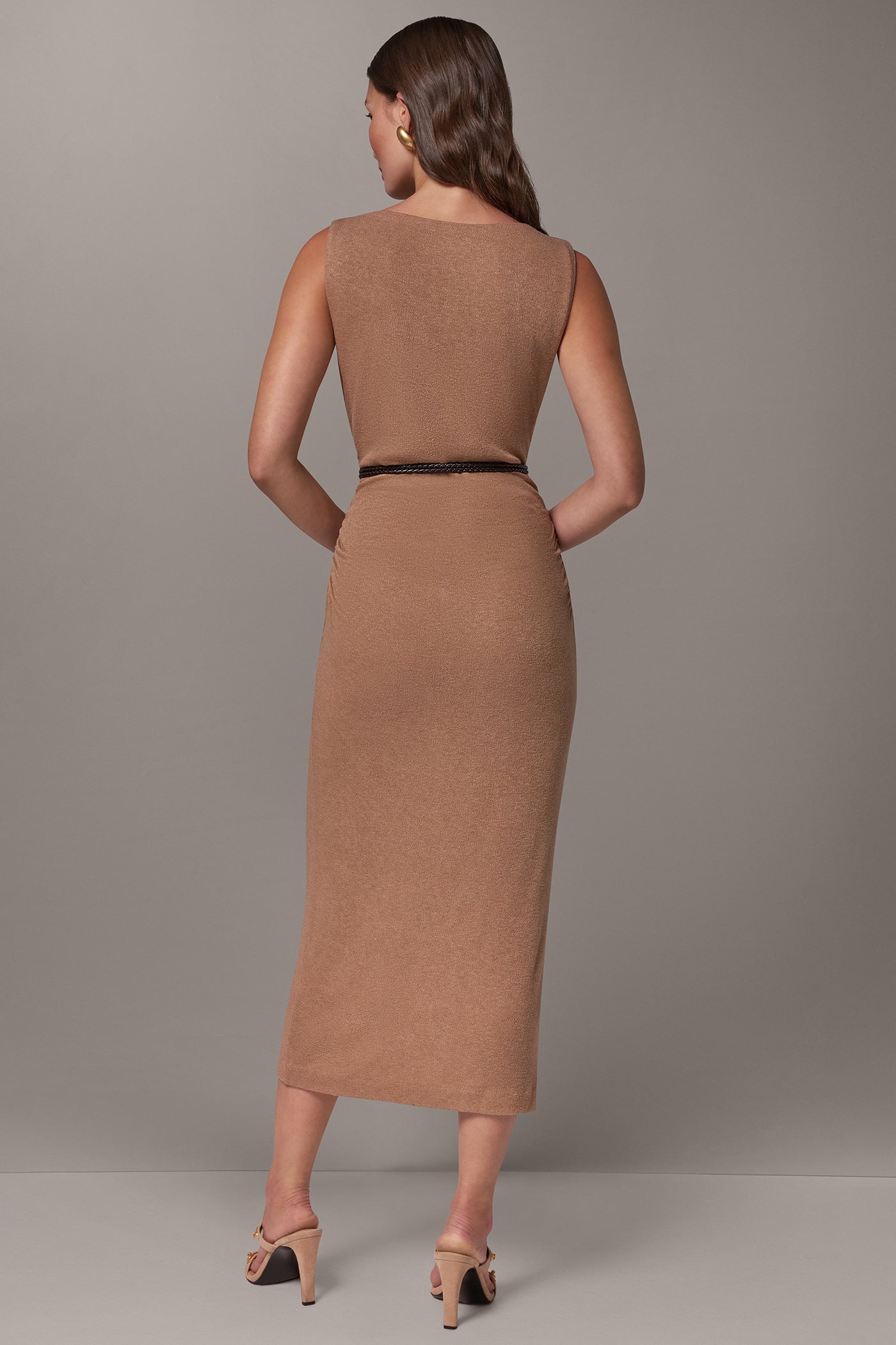 BOATNECK MIDI COLUMN SWEATER DRESS VIEW 3