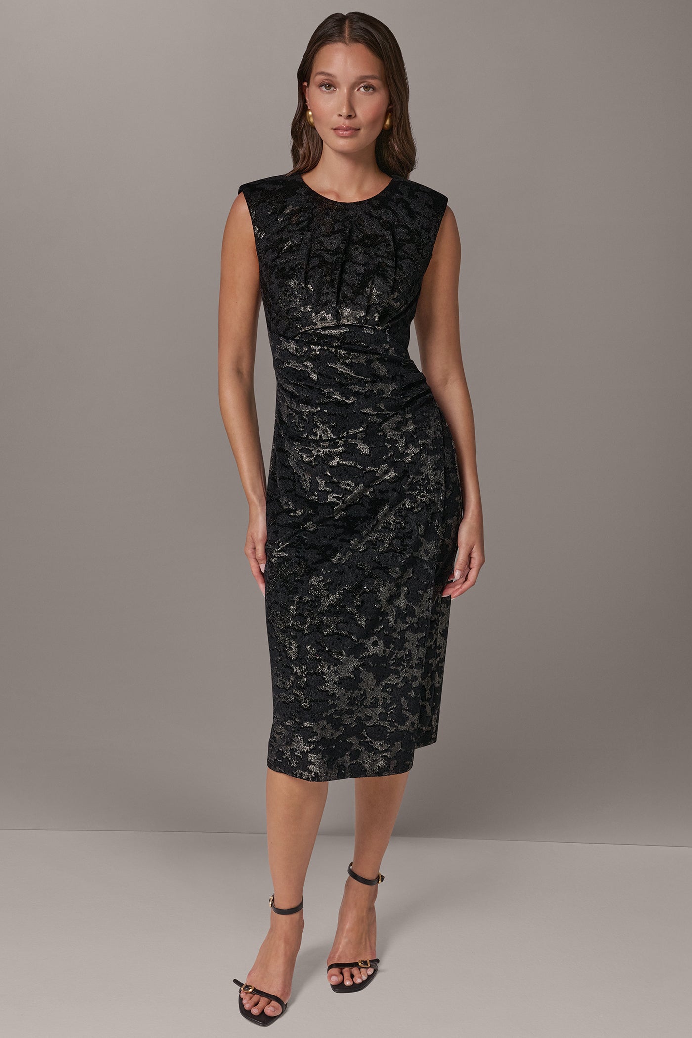 FLORAL VELVET JACQUARD MIDI SHEATH VIEW 9