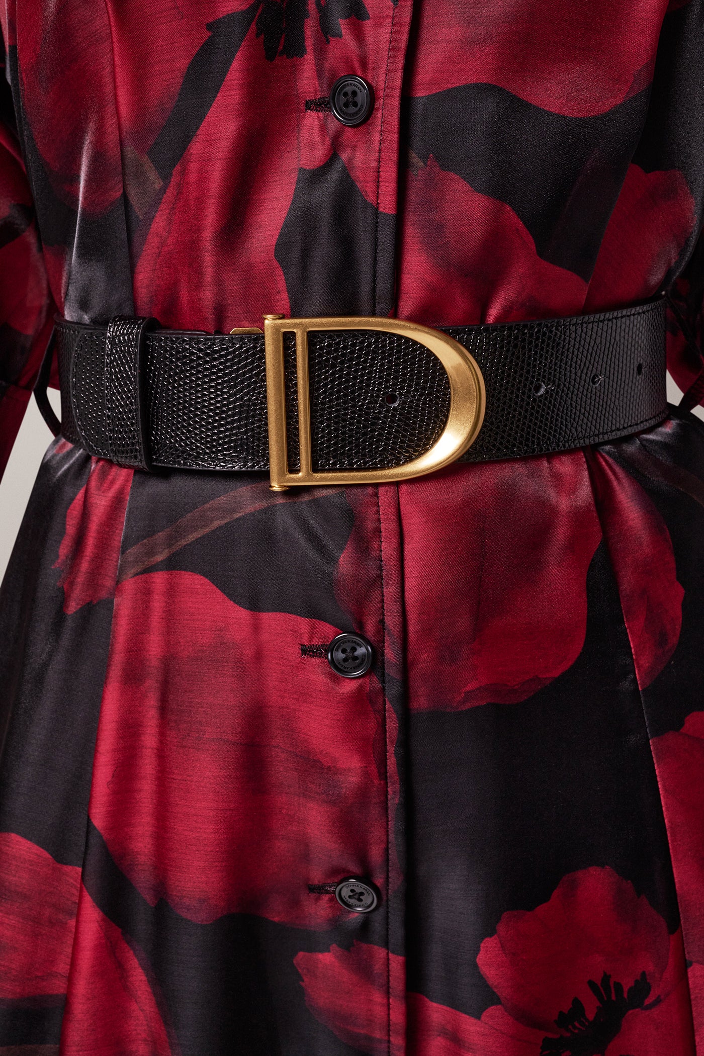3/4 SLEEVE FLORAL MIDI SHIRT DRESS VIEW 4