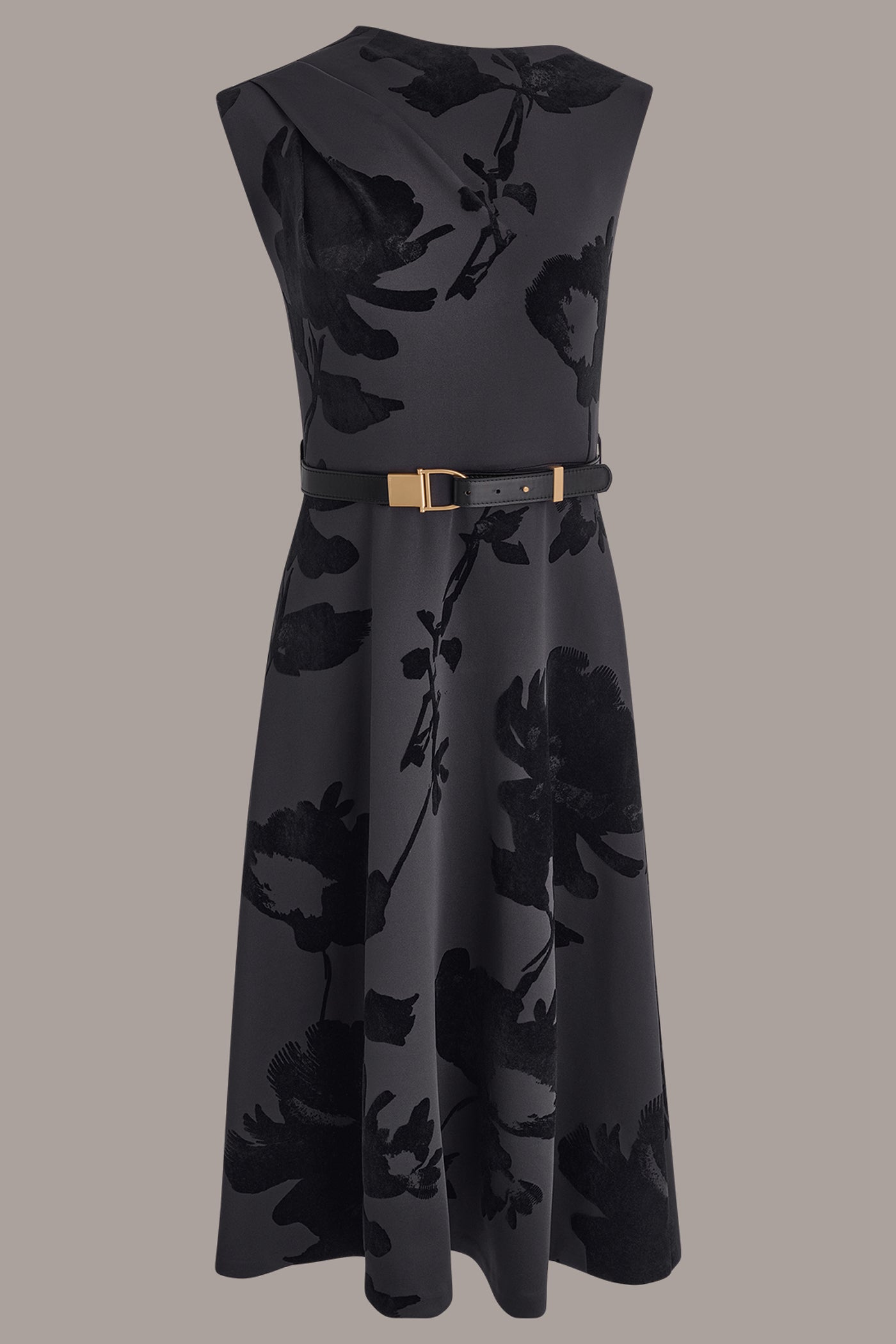 FLORAL MIDI FIT AND FLARE DRESS VIEW 9 | Essential Dresses