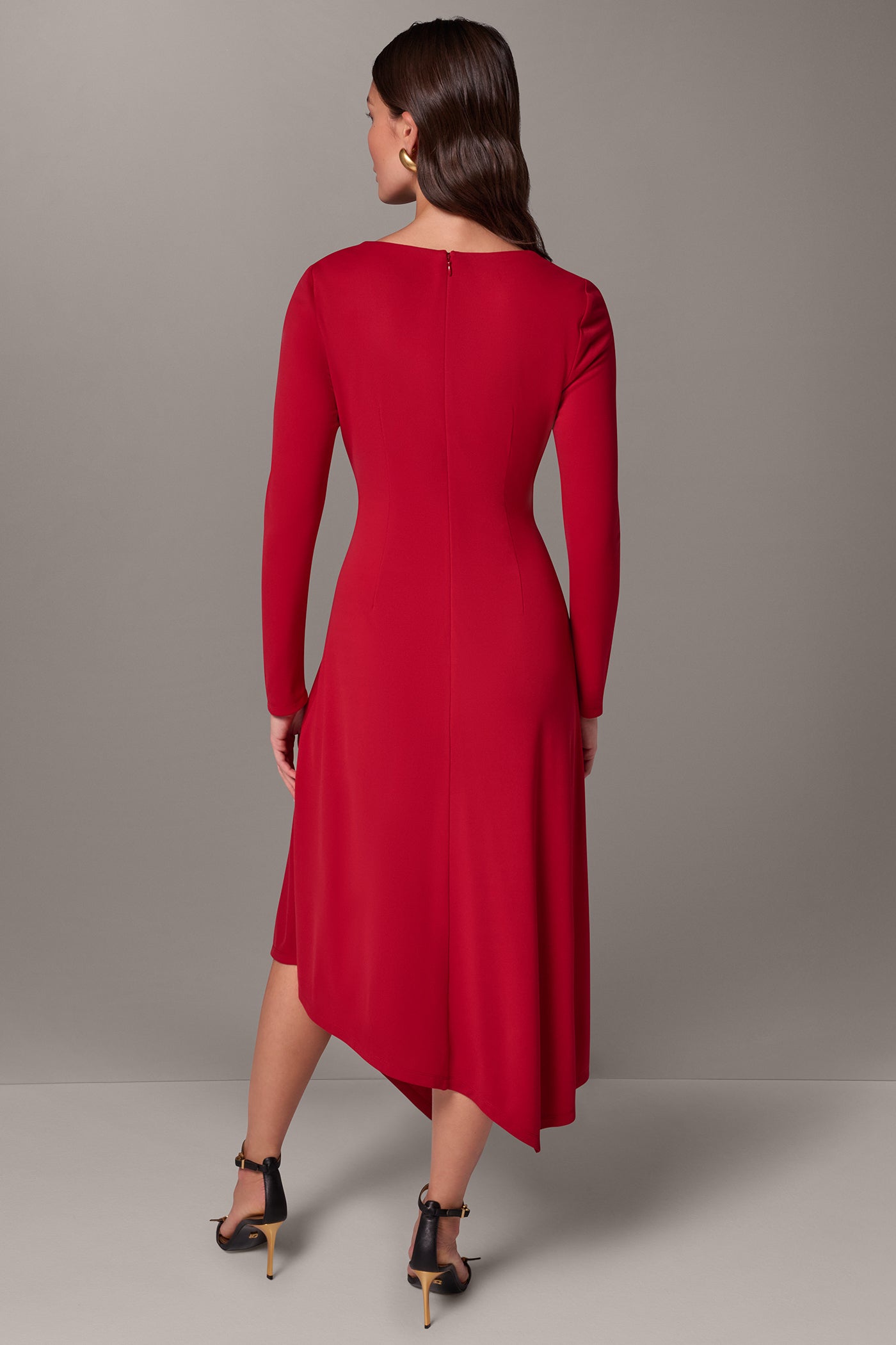 ASYMMETRIC WAIST MIDI DRESS VIEW 3