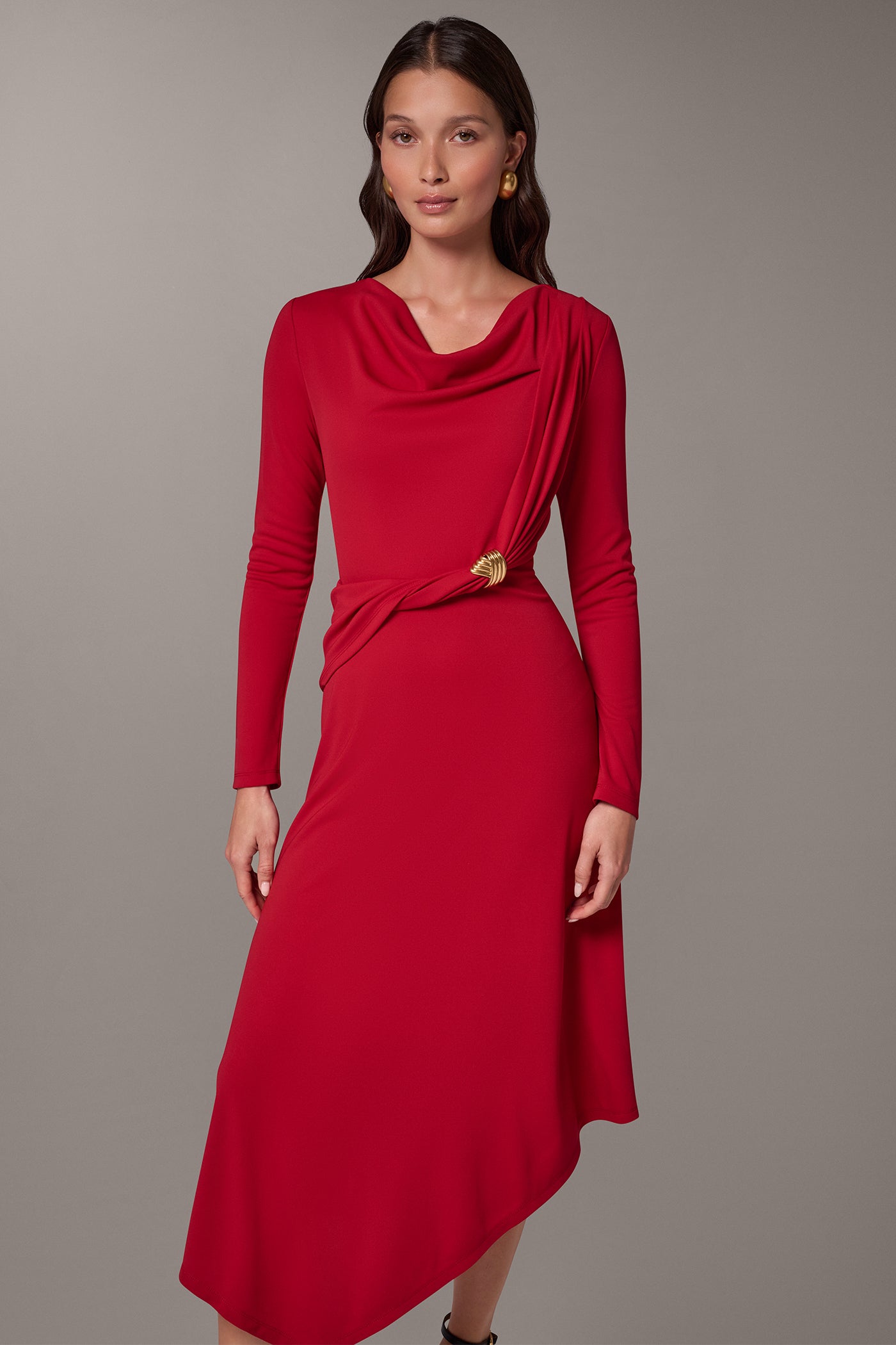 ASYMMETRIC WAIST MIDI DRESS VIEW 6