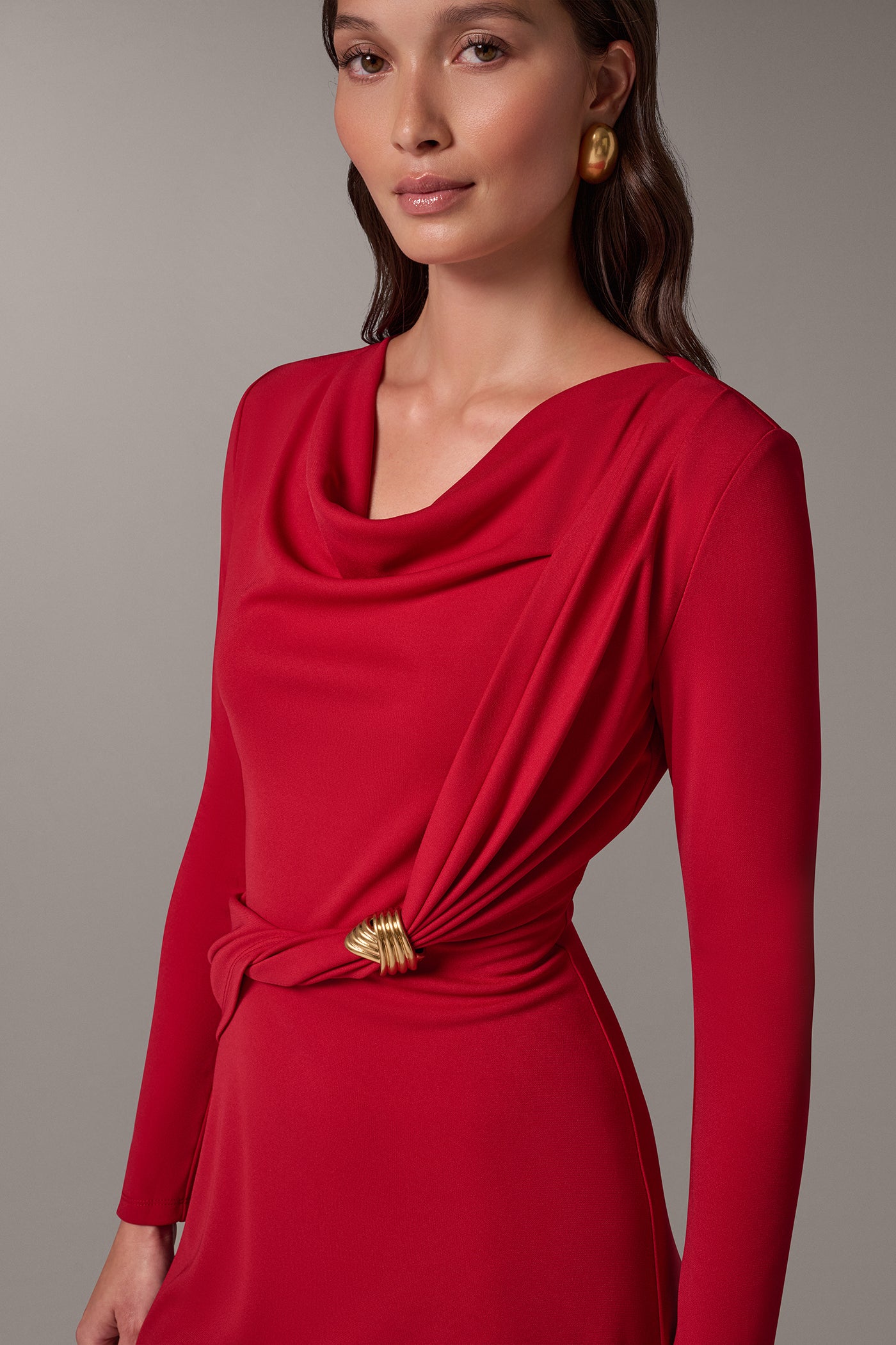 ASYMMETRIC WAIST MIDI DRESS VIEW 2