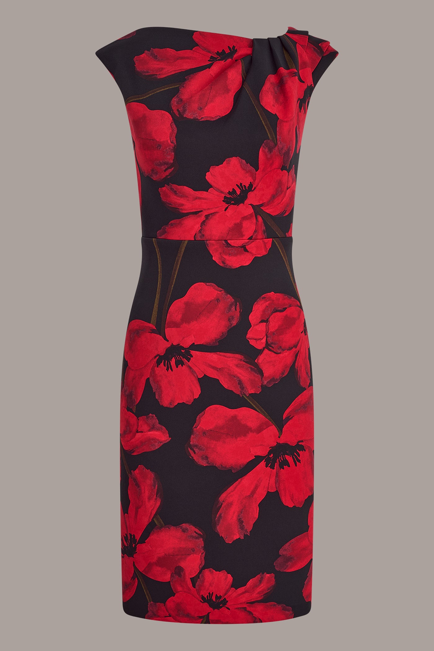 FLORAL ASYMMETRIC NECK SHEATH VIEW 7