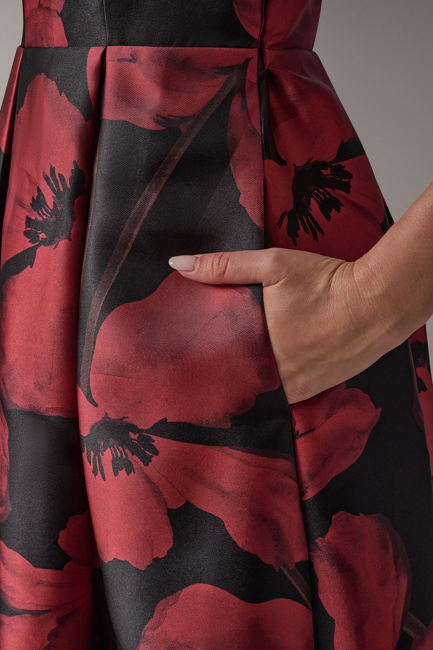 ILLUSION MIKADO FLORAL GOWN VIEW 8