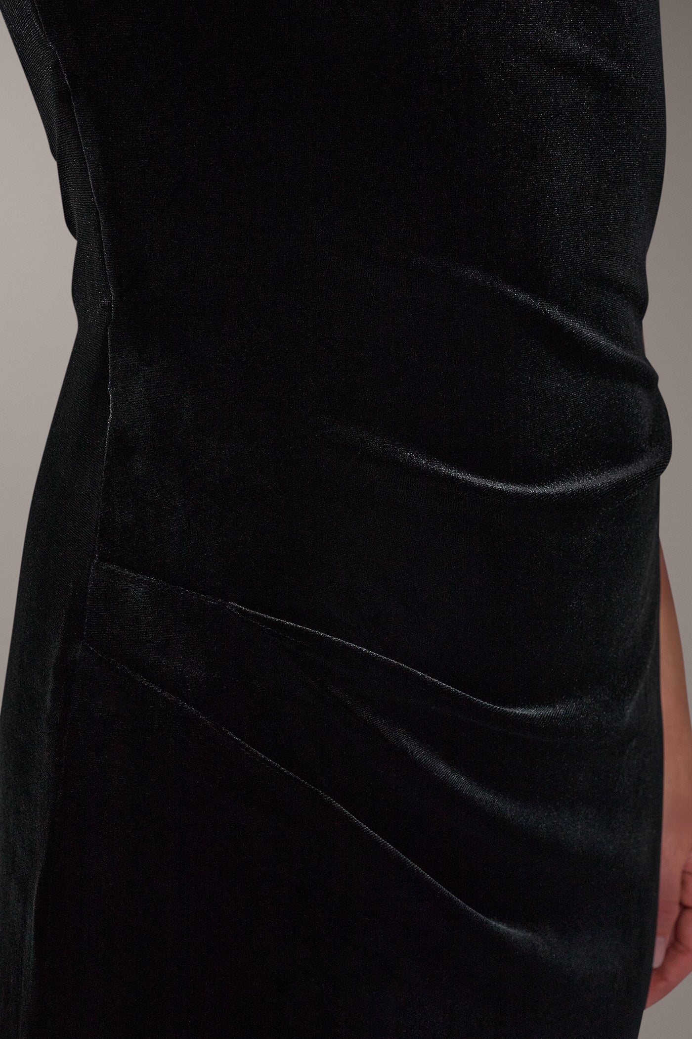 VELVET ASYMMETRIC TRUMPET GOWN VIEW 6