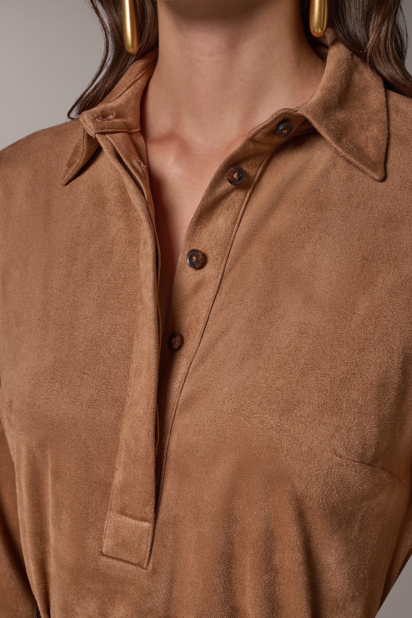 HALF BUTTON MIDI SHIRT DRESS VIEW 5