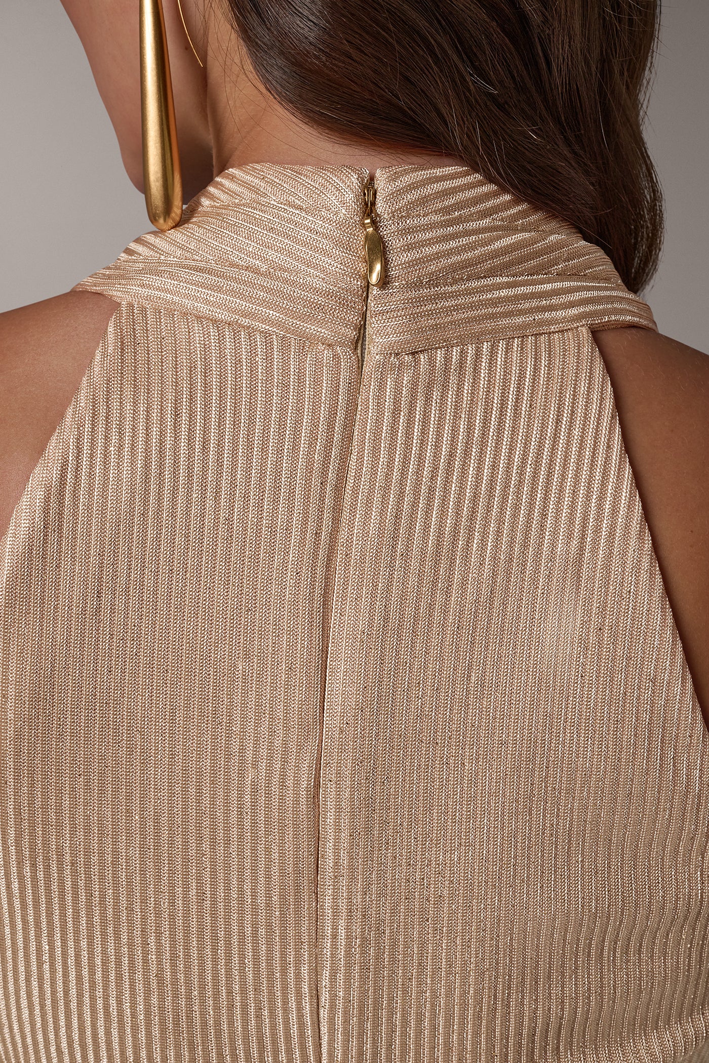 TWIST WAIST MIDI HALTER DRESS VIEW 6