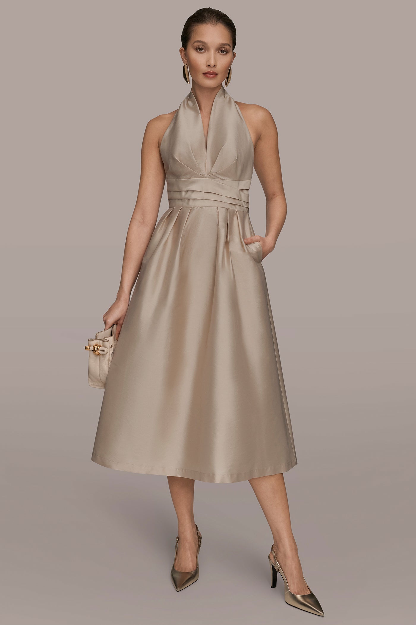 HALTER NECK A LINE COCKTAIL DRESS VIEW 4 | Formal & Black Tie
