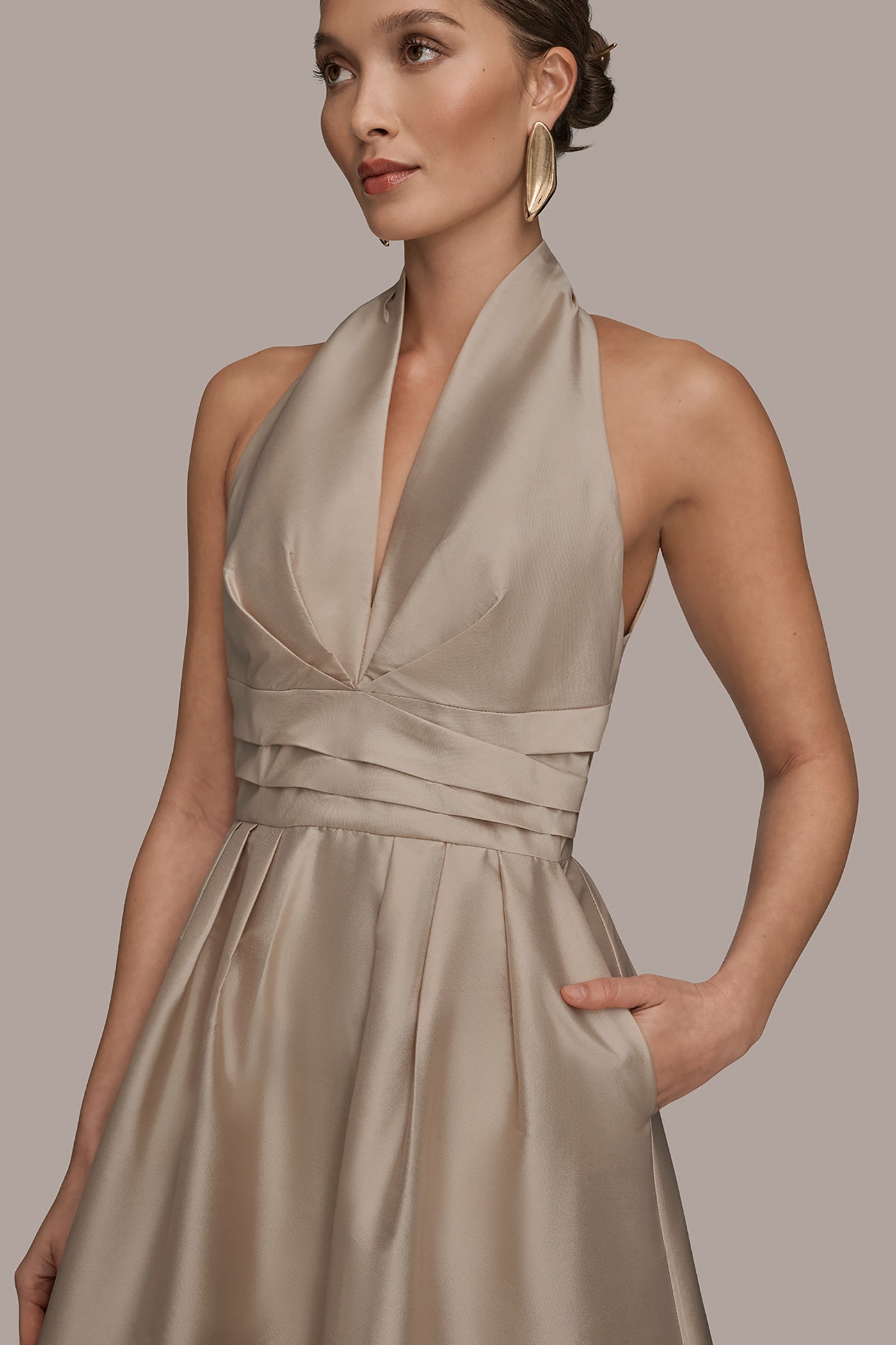 HALTER NECK A LINE COCKTAIL DRESS VIEW 6 | Formal & Black Tie