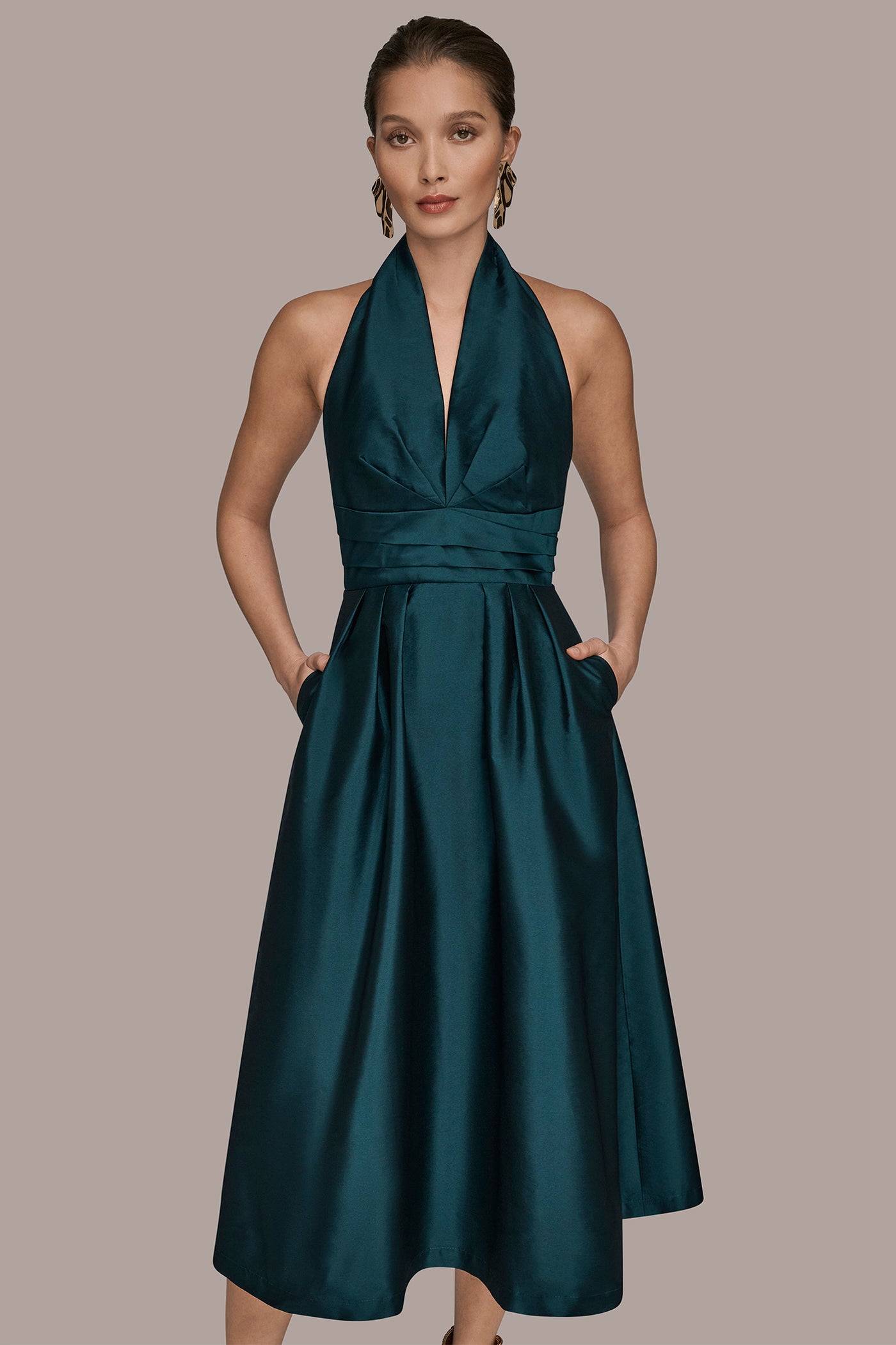 HALTER NECK A LINE COCKTAIL DRESS VIEW 6