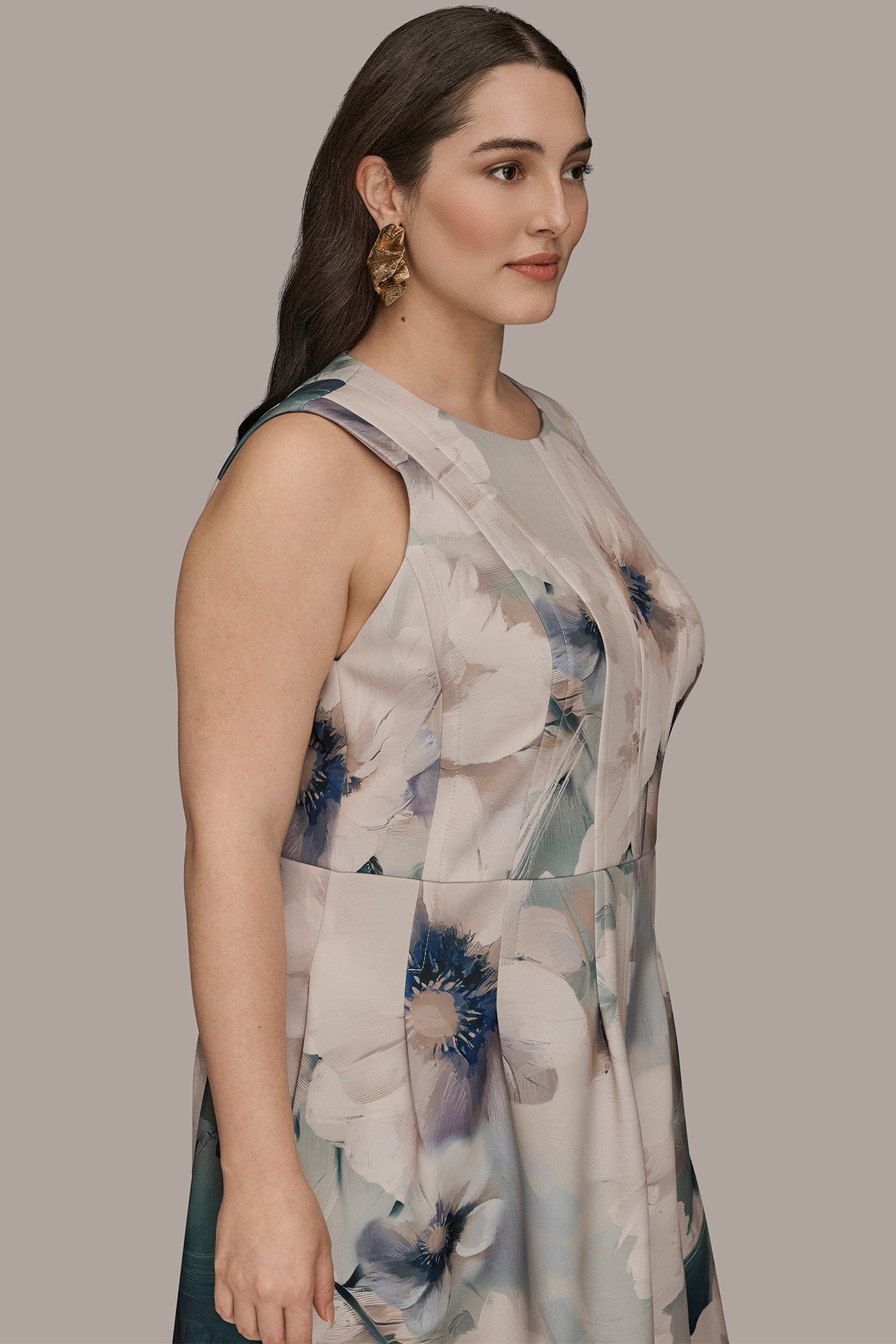 Donna Karan Plus Size Sleeveless Midi Dress - Laurel Multi - 22W Donna Karan Plus Size Sleeveless Midi Dress - Laurel Multi - 22W