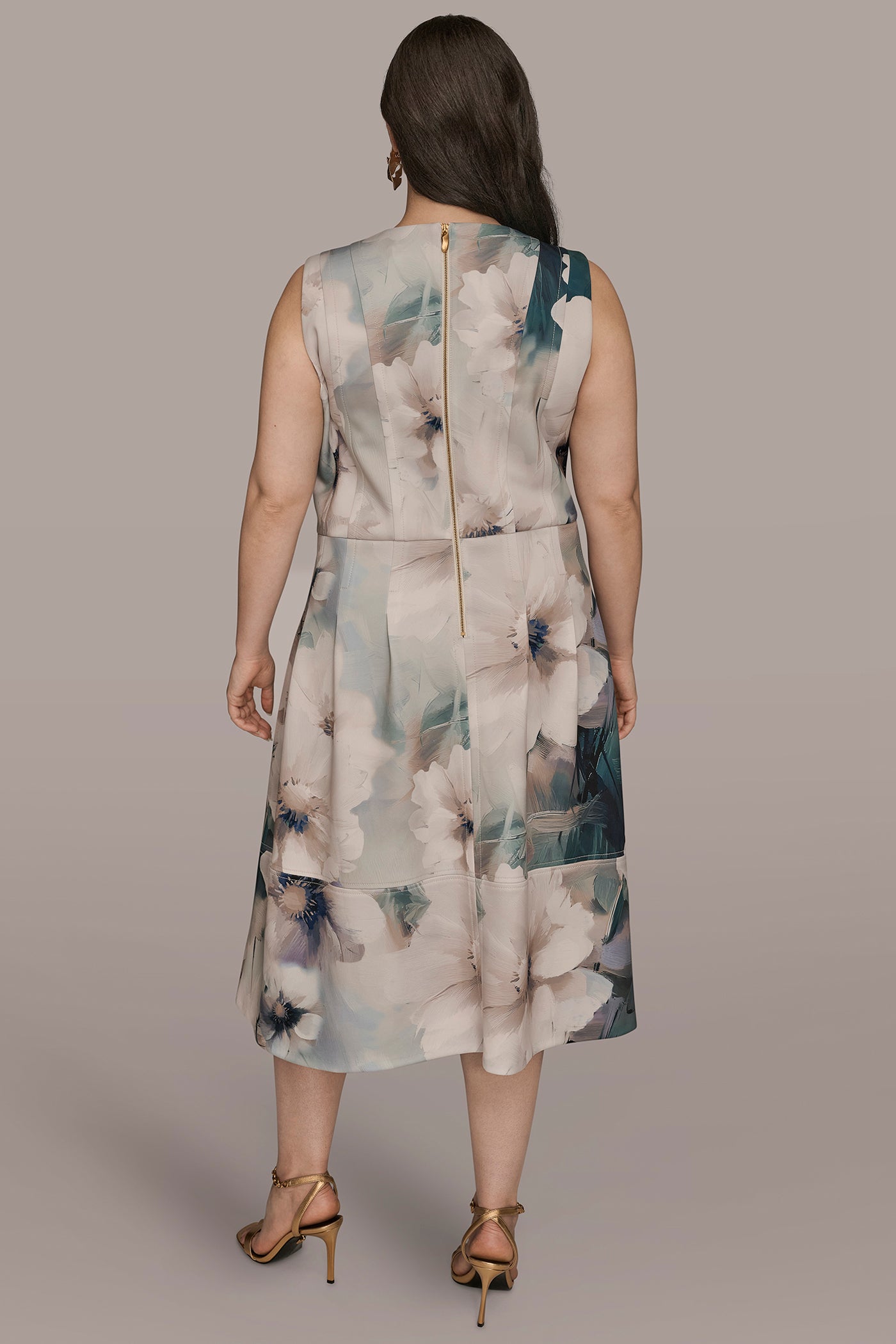 FLORAL SLEEVELESS MIDI DRESS VIEW 13 | Cocktail & Party