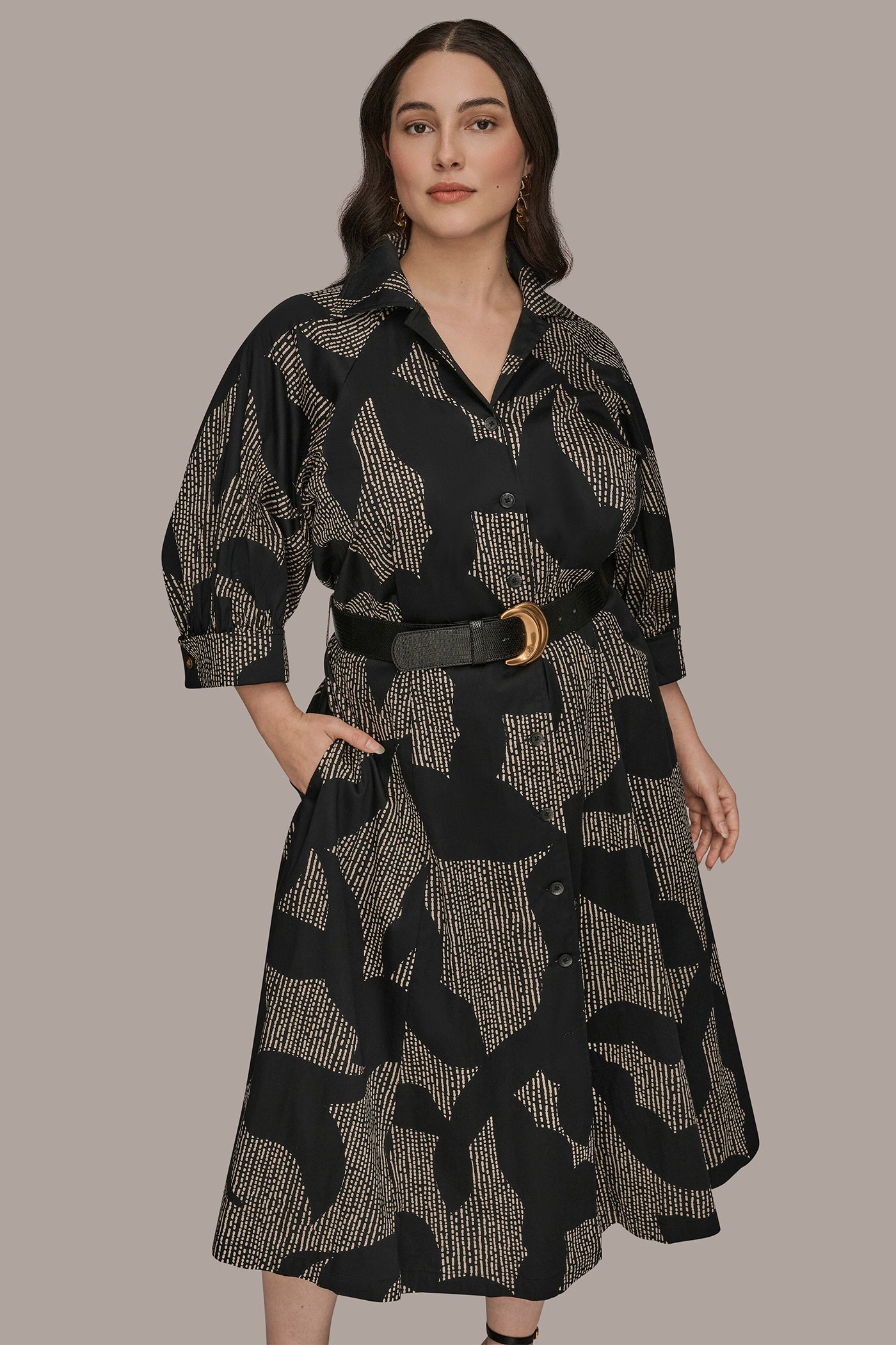 COTTON FLORAL MIDI SHIRT DRESS VIEW 11 | Dresses & Jumpsuits