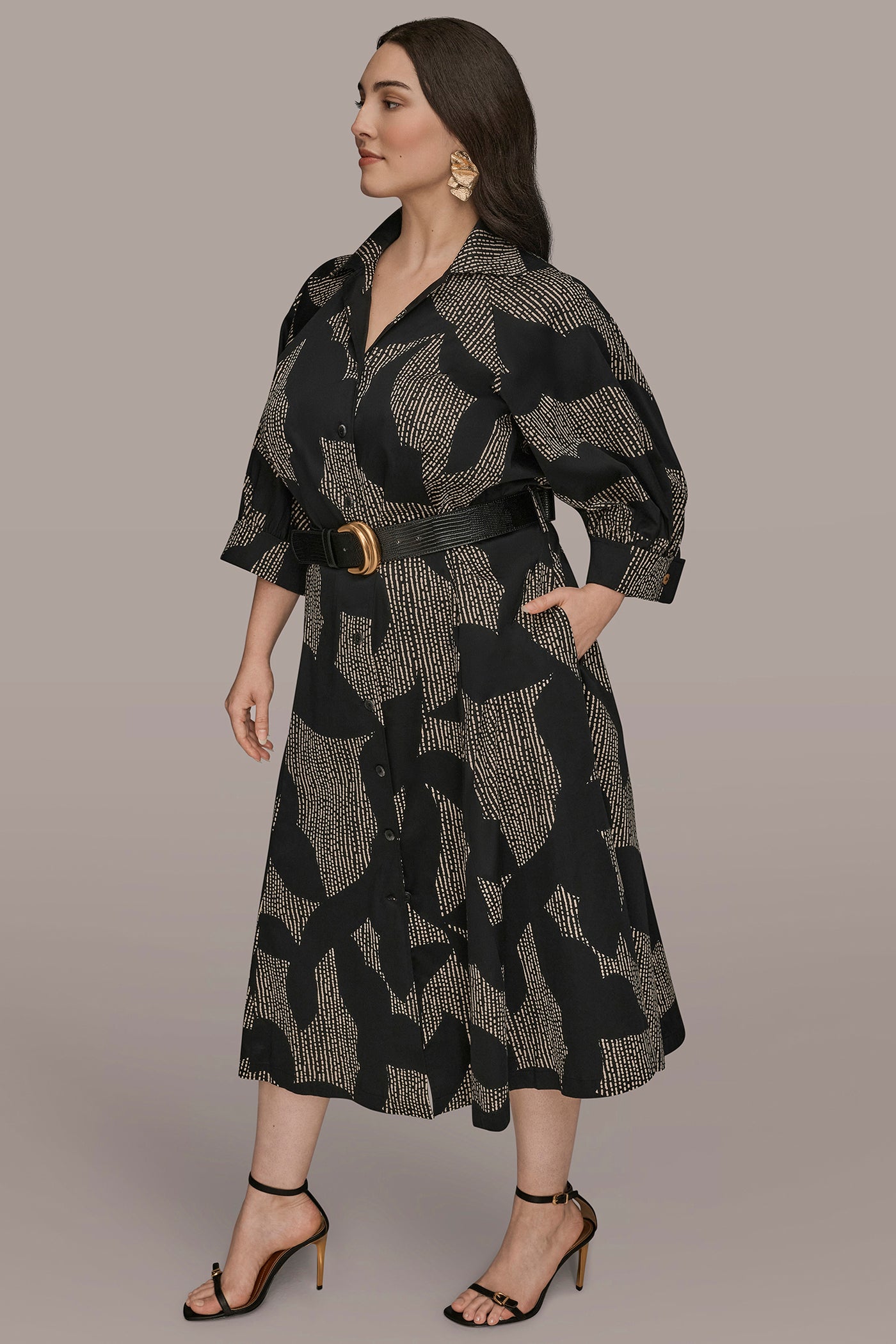 COTTON FLORAL MIDI SHIRT DRESS VIEW 10 | Dresses & Jumpsuits