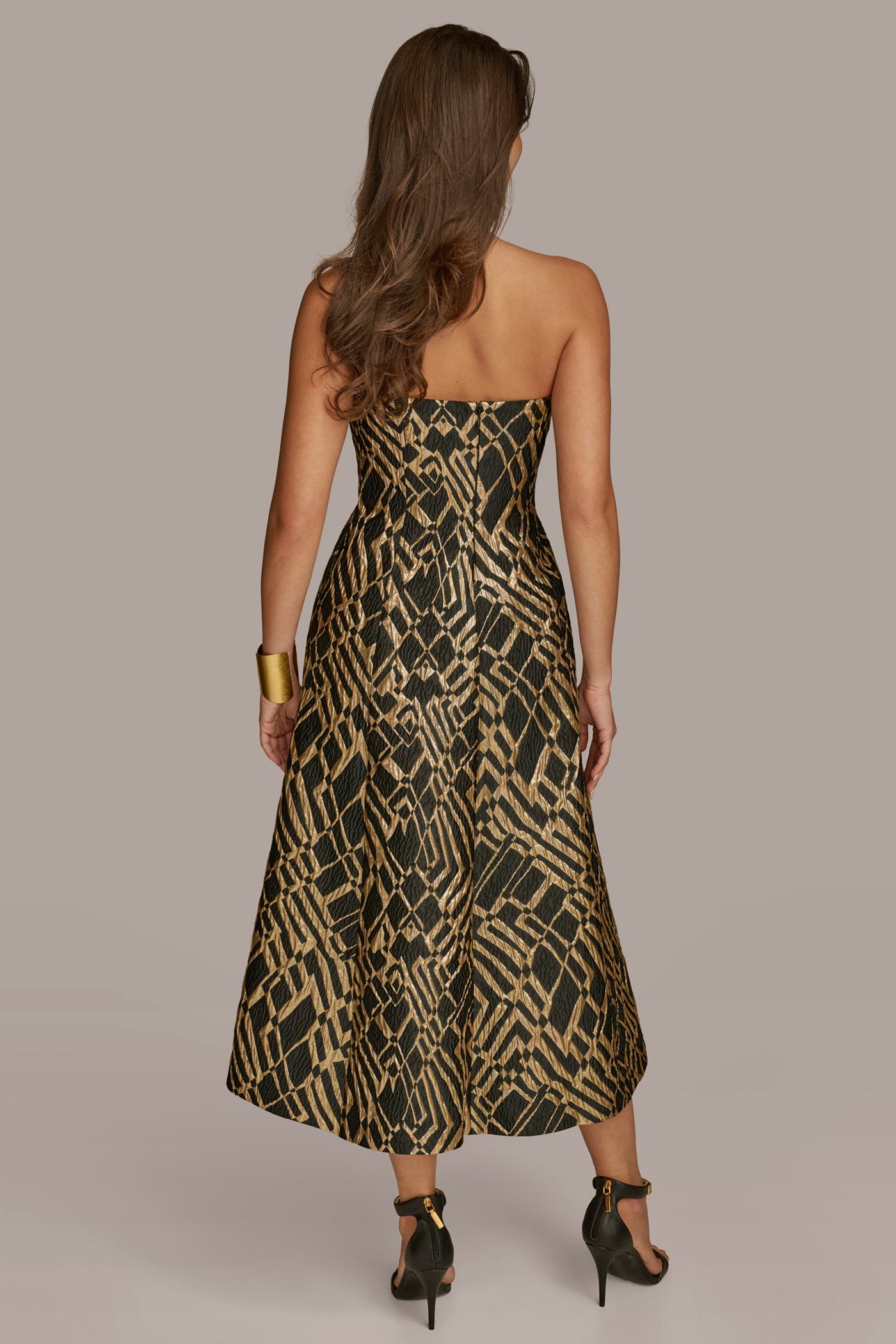 STRAPLESS BROCADE MIDI GOWN | View 2 | Cocktail & Party
