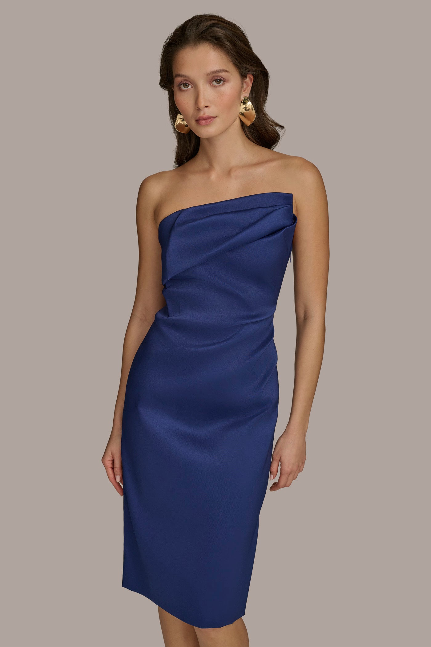 ASYMMETRICAL NECK COCKTAIL SHEATH DRESS VIEW 5 | All Products