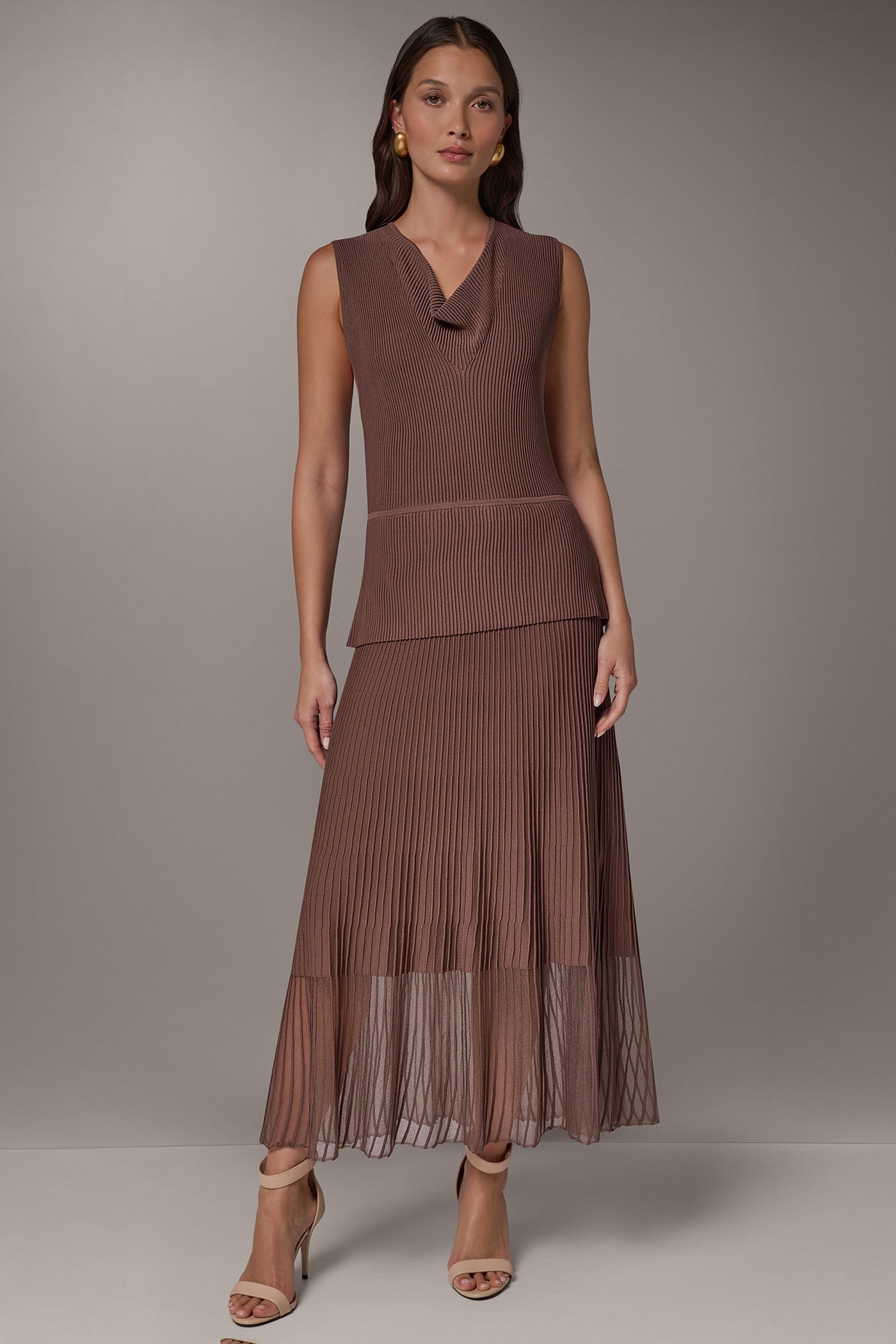 LAYERED MIDI SWEATER DRESS VIEW 1