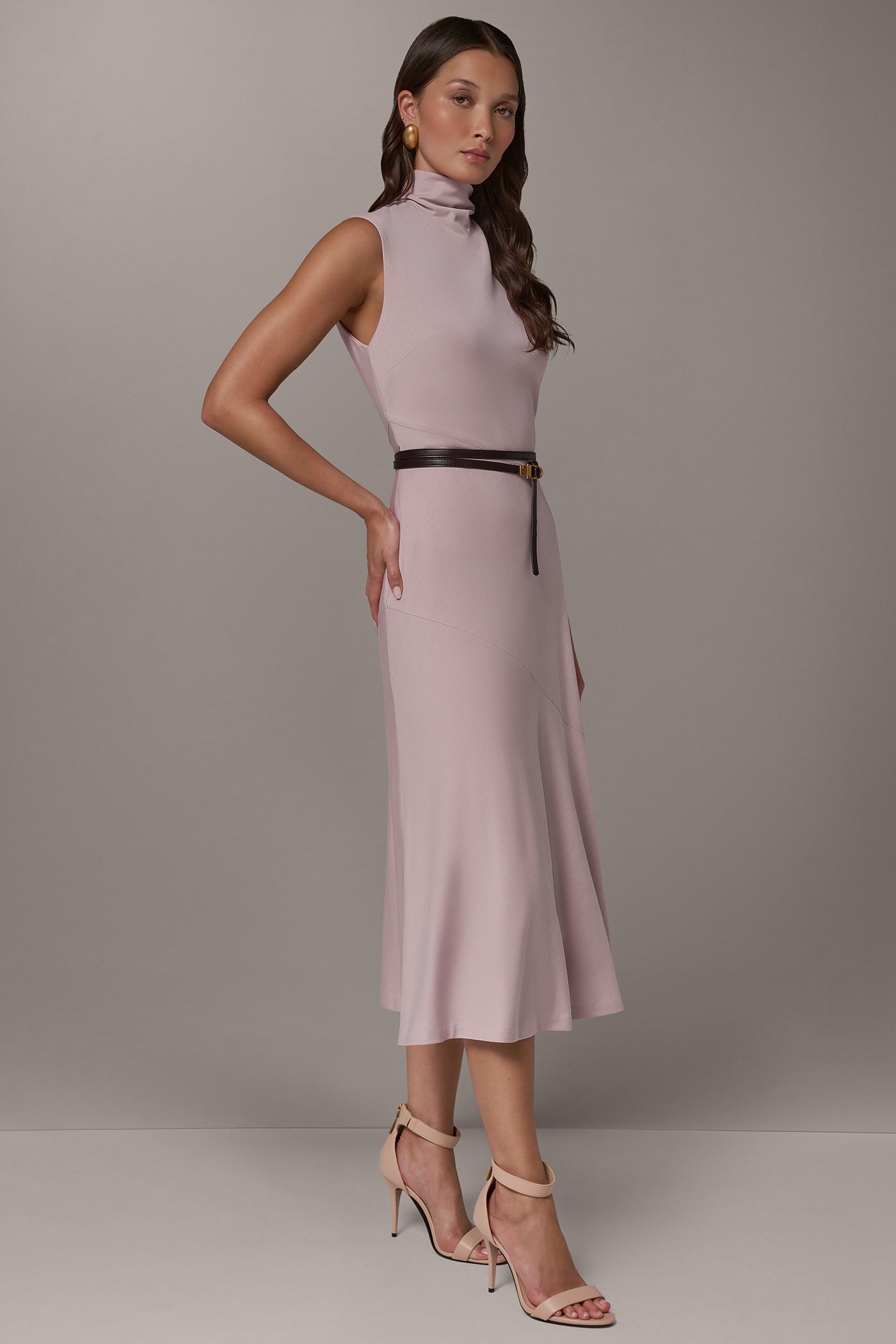 HIGH MOCK NECK MIDI DRESS (alternate view)