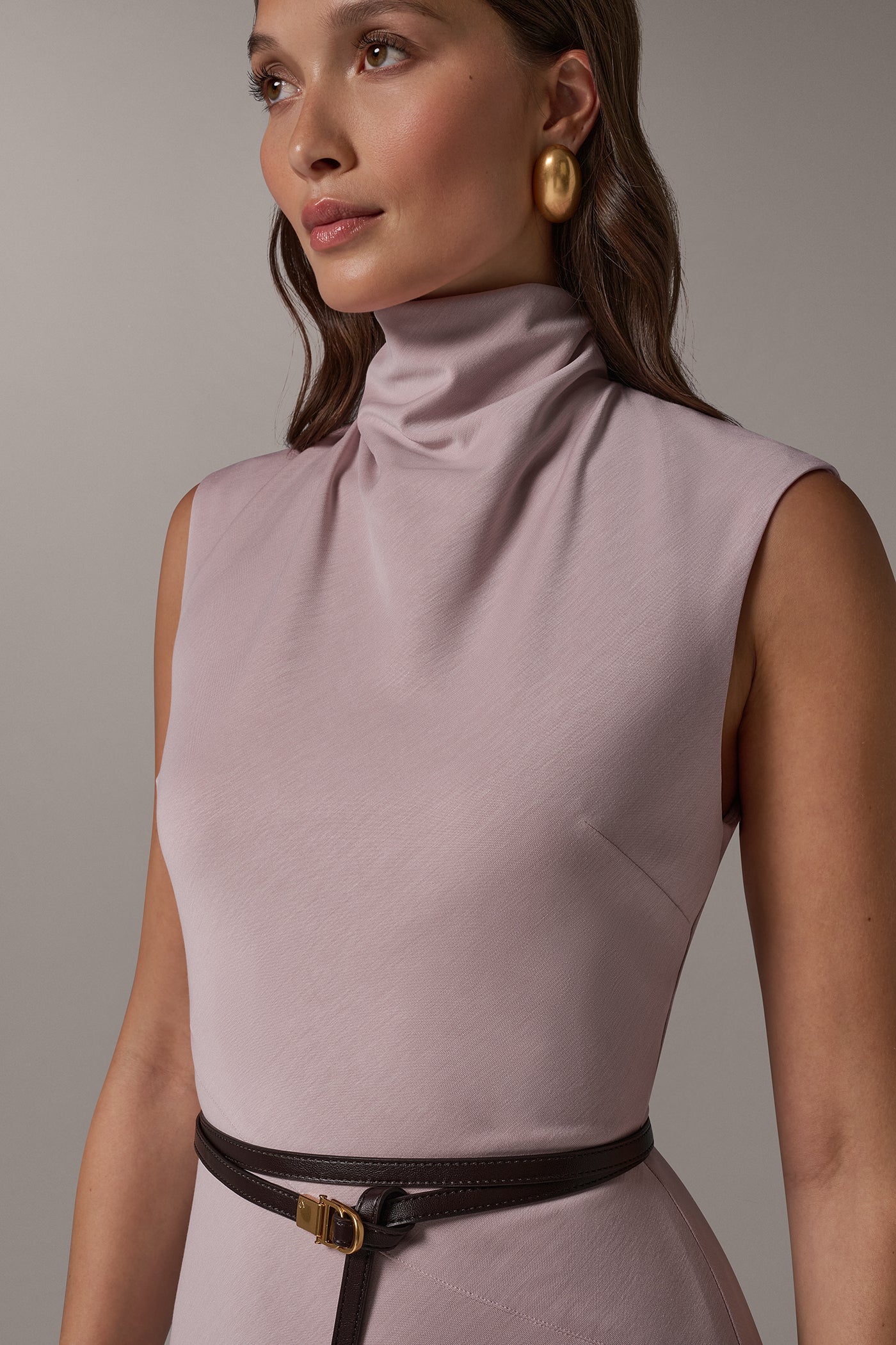 HIGH MOCK NECK MIDI DRESS VIEW 4 | Private offer
