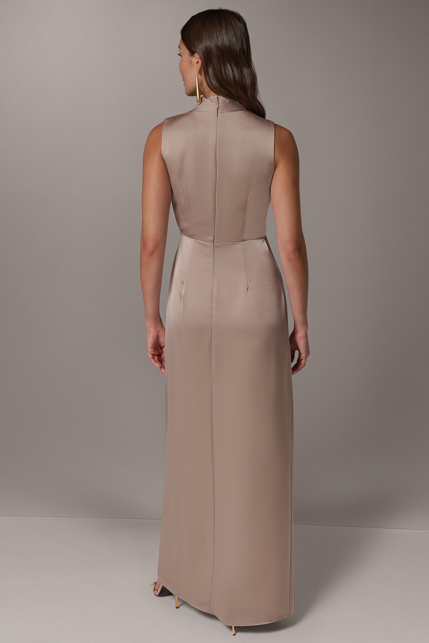 SATIN WRAP-EFFECT MAXI DRESS VIEW 2