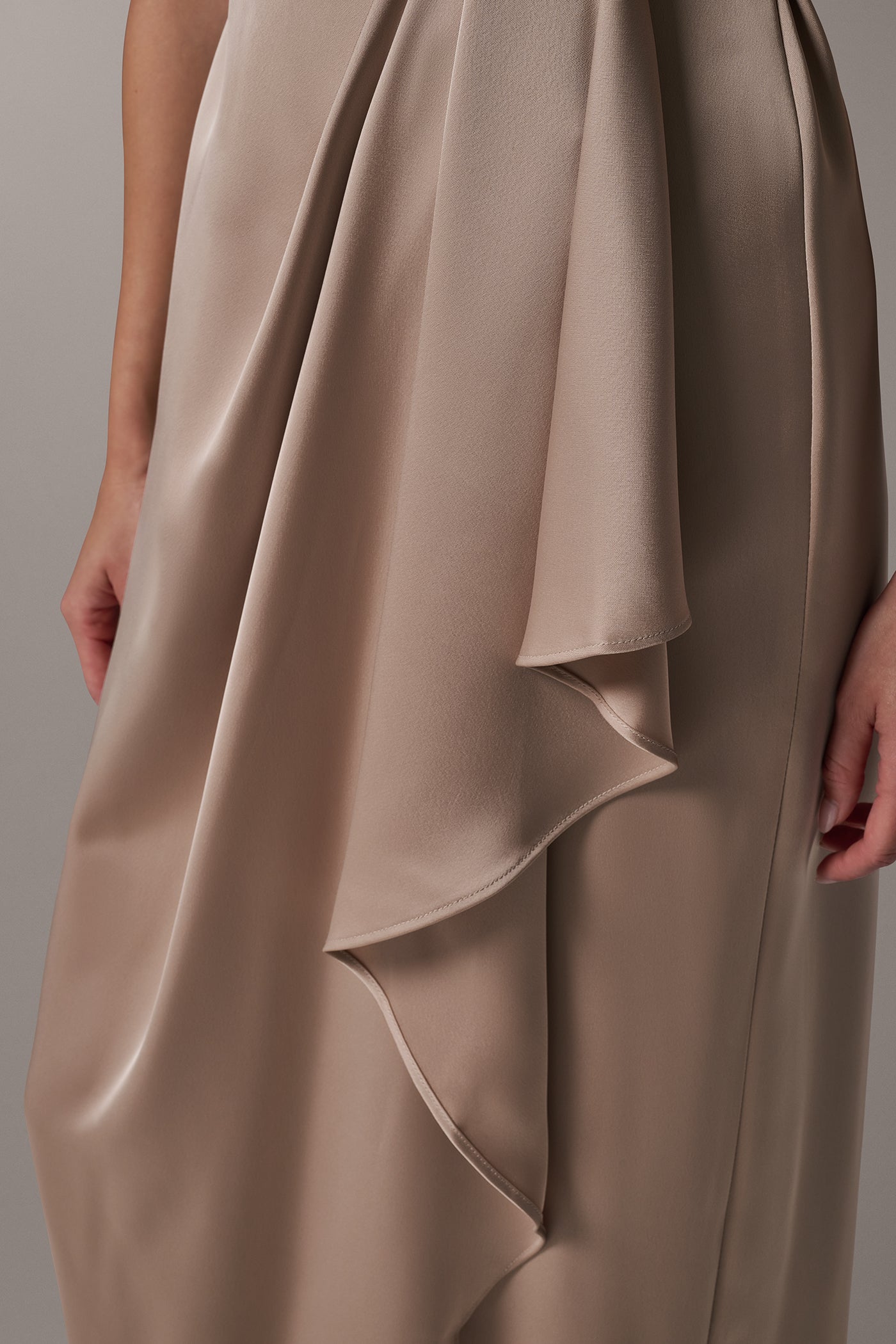 SATIN WRAP-EFFECT MAXI DRESS VIEW 7