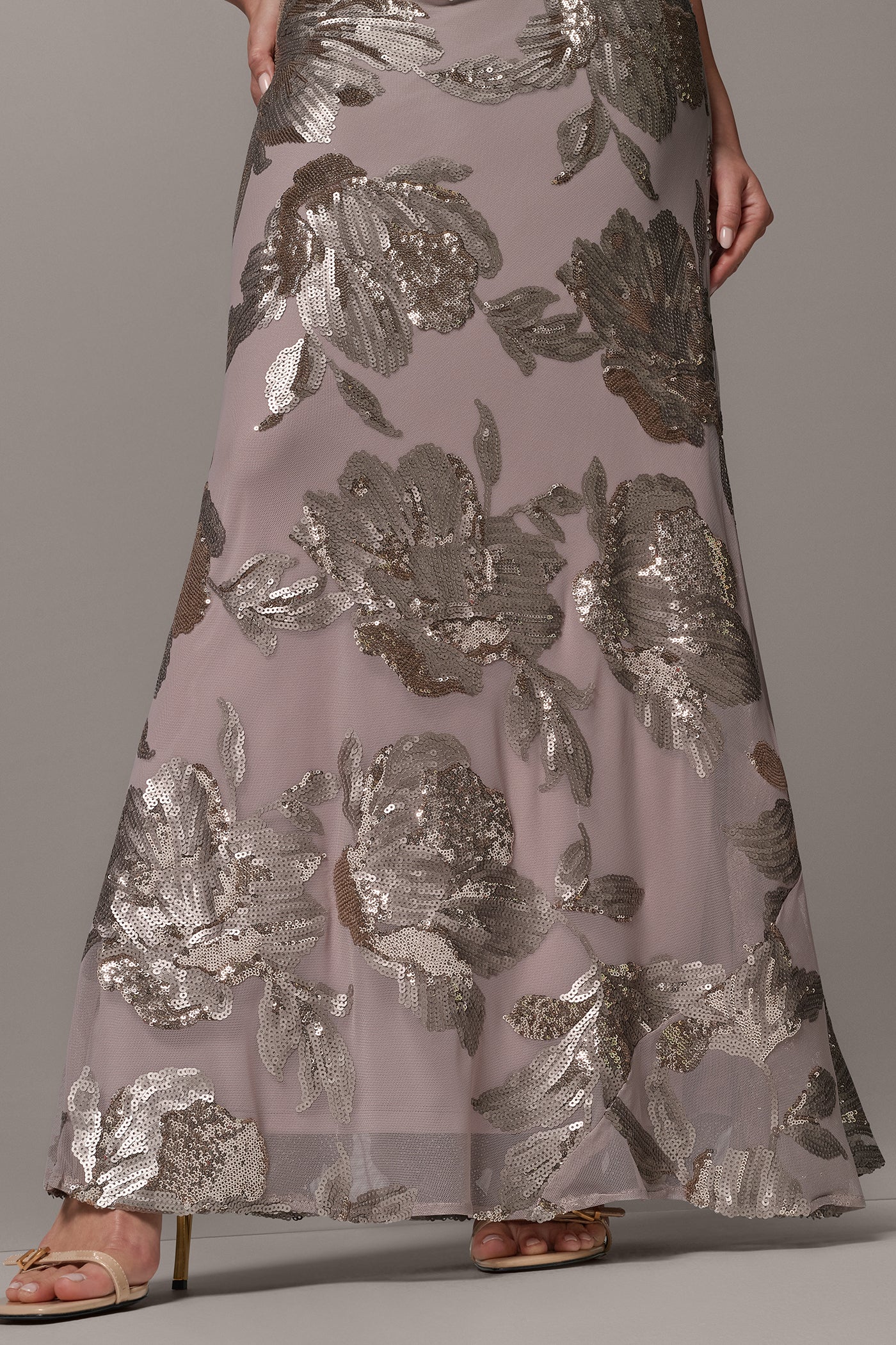 SEQUIN FLORAL ASYMMETRIC GOWN VIEW 7 | Dresses & Jumpsuits