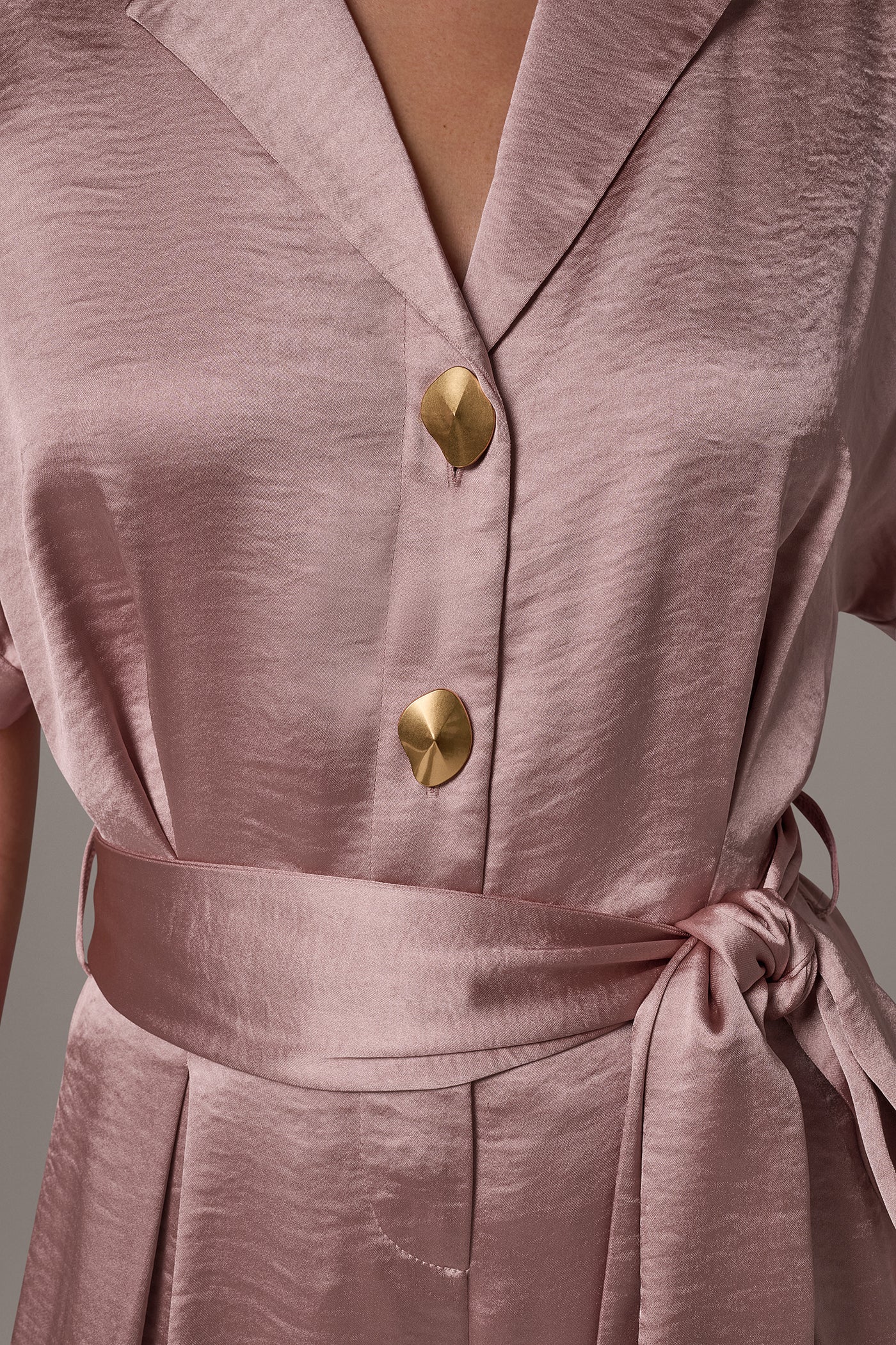 SATIN WIDE-LEG ANKLE JUMPSUIT VIEW 5