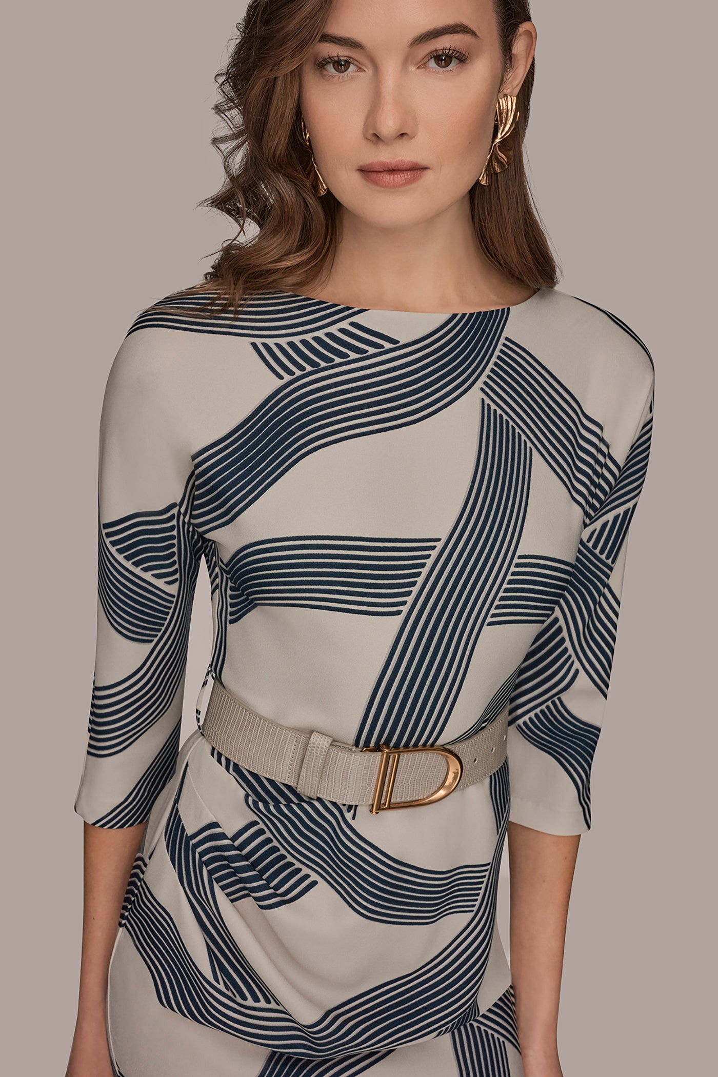 DOT CREPE 3/4 SLEEVE DRESS VIEW 4 | Clothing