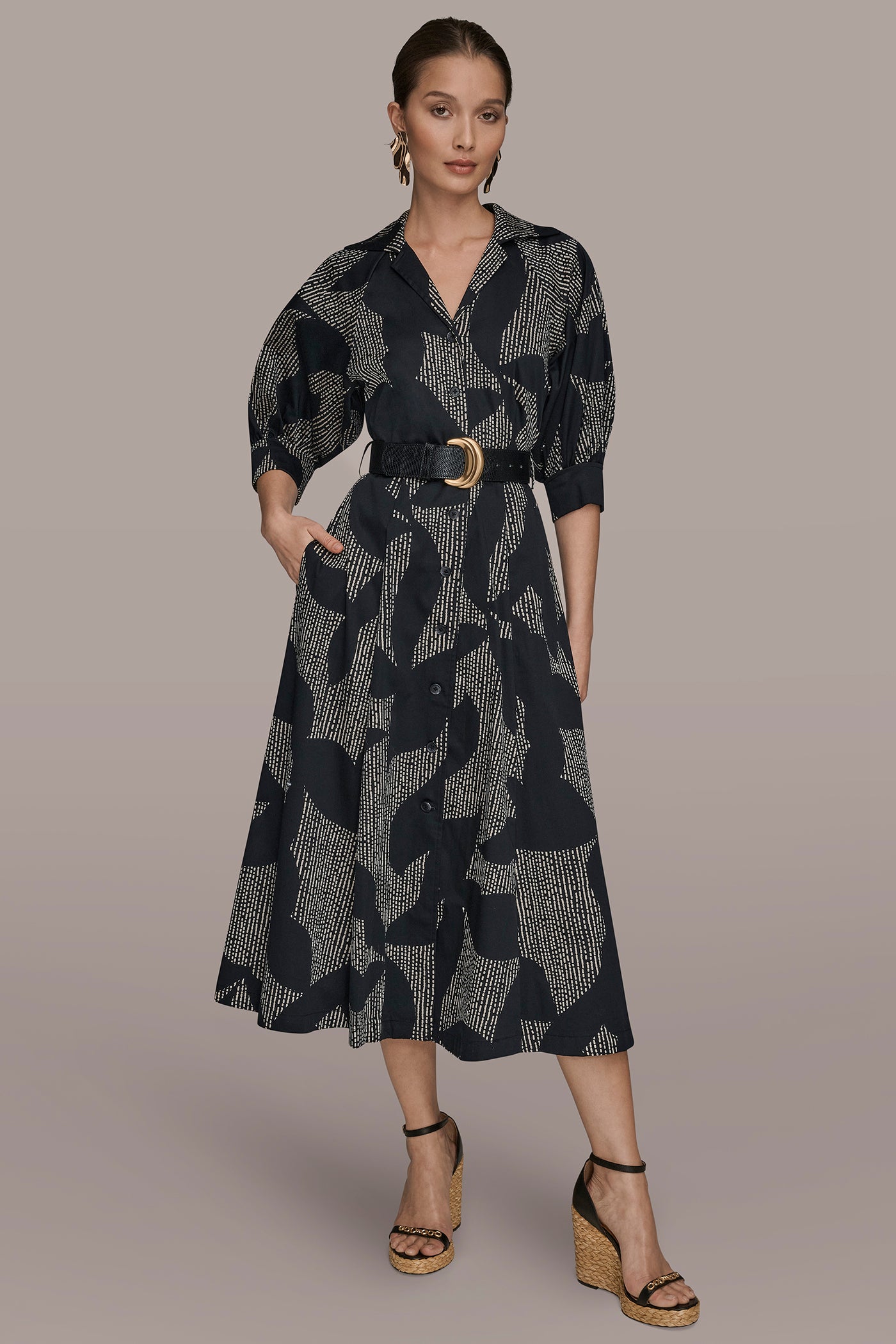 COTTON FLORAL MIDI SHIRT DRESS VIEW 5 | Dresses & Jumpsuits