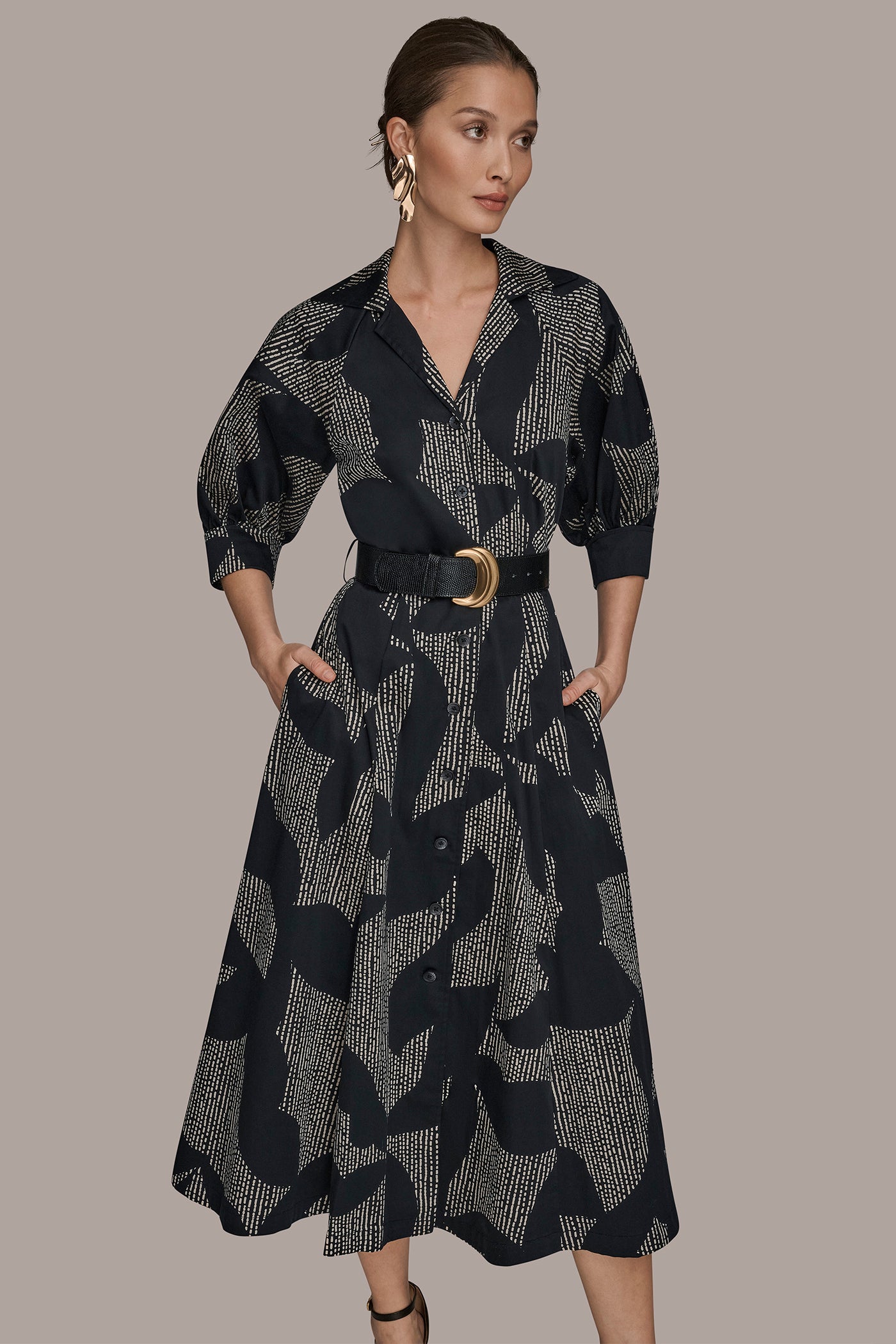 COTTON FLORAL MIDI SHIRT DRESS VIEW 4 | Dresses & Jumpsuits